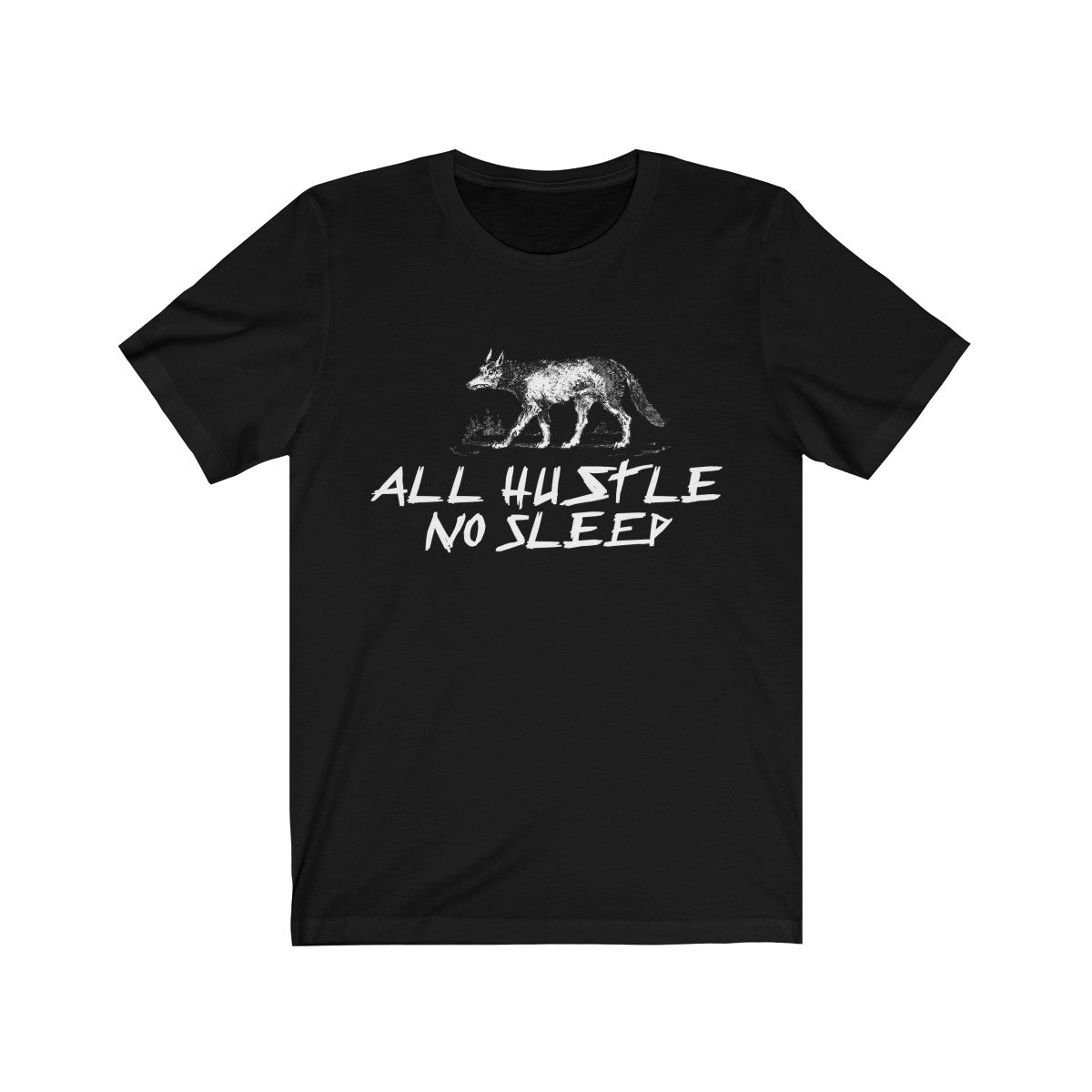 'All Hustle No Sleep Wolf' Short Sleeve Tee