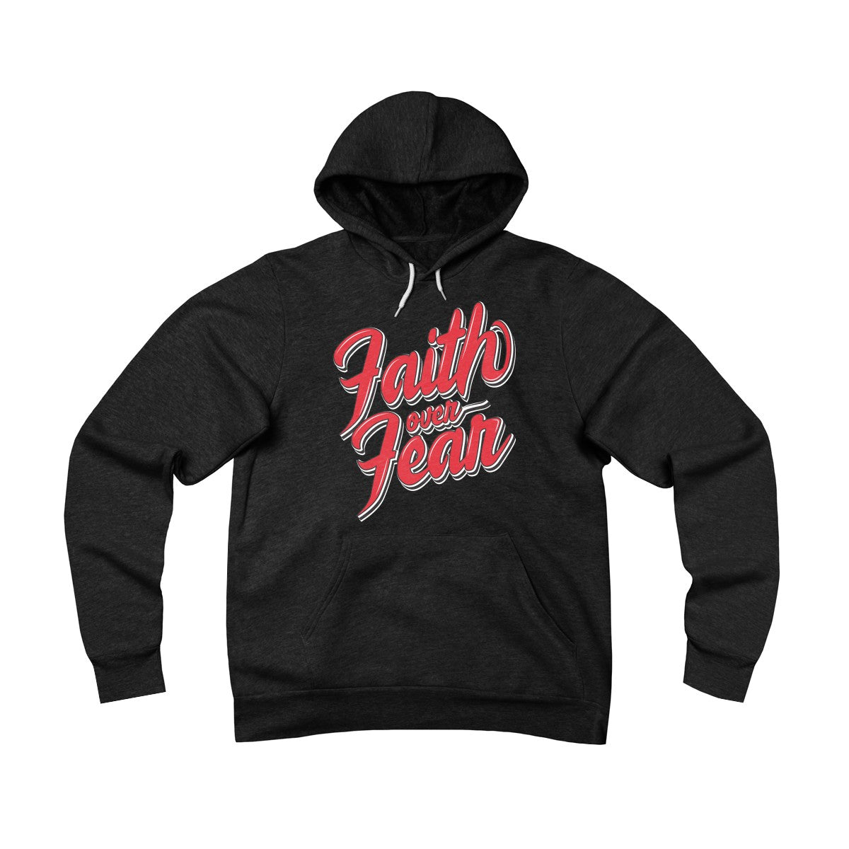 'Faith Over Fear' in Red Pullover Hoodie