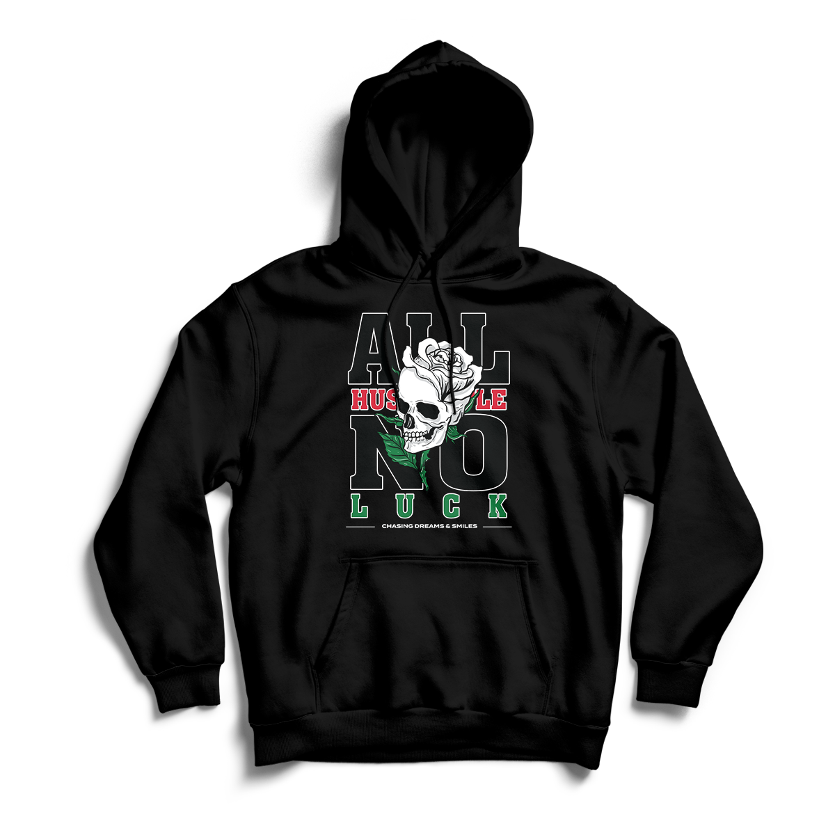 'All Hustle' in Pine Green CW Unisex Pullover Hoodie