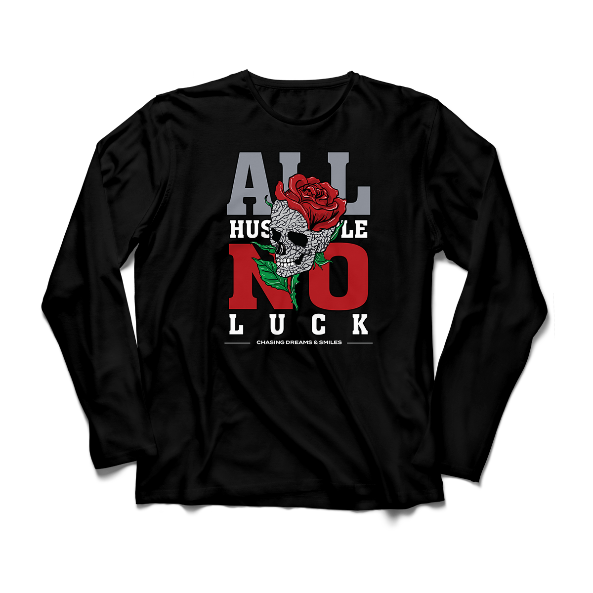 'All Hustle' in Red Cement CW Men's Comfort Long Sleeve