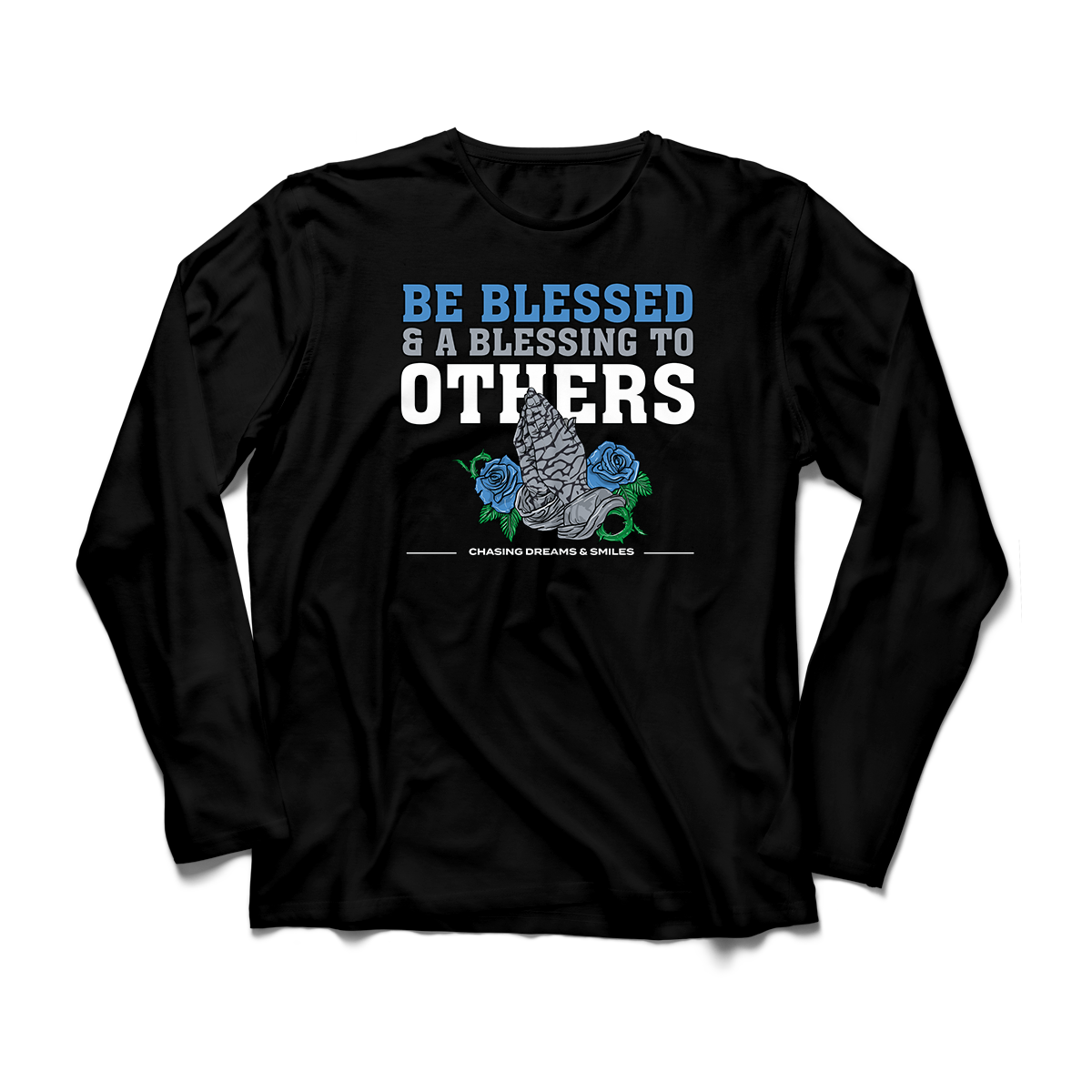 'Be Blessed' in UNC CW Men's Comfort Long Sleeve