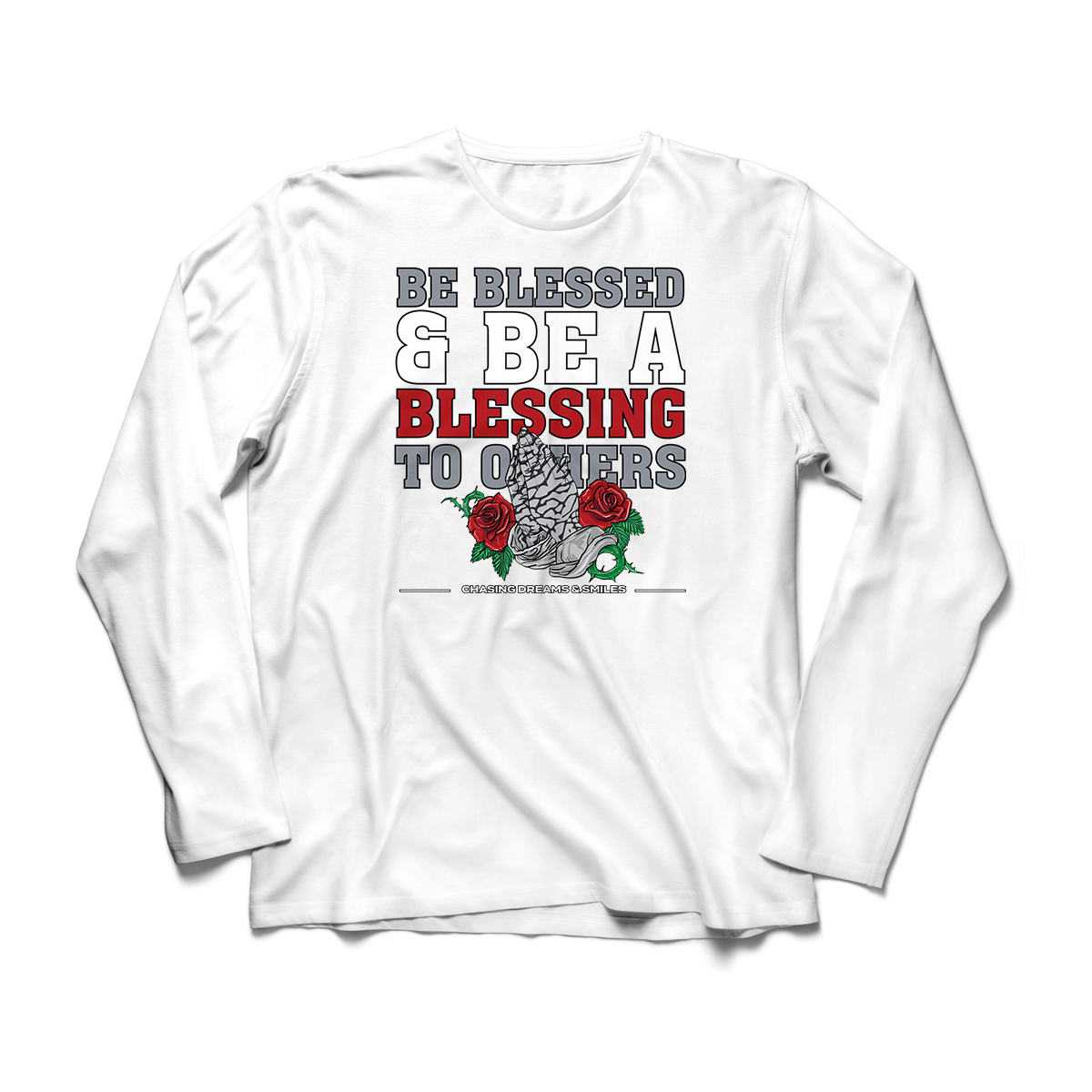 'Be Blessed' in Red Cement CW Men's Comfort Long Sleeve