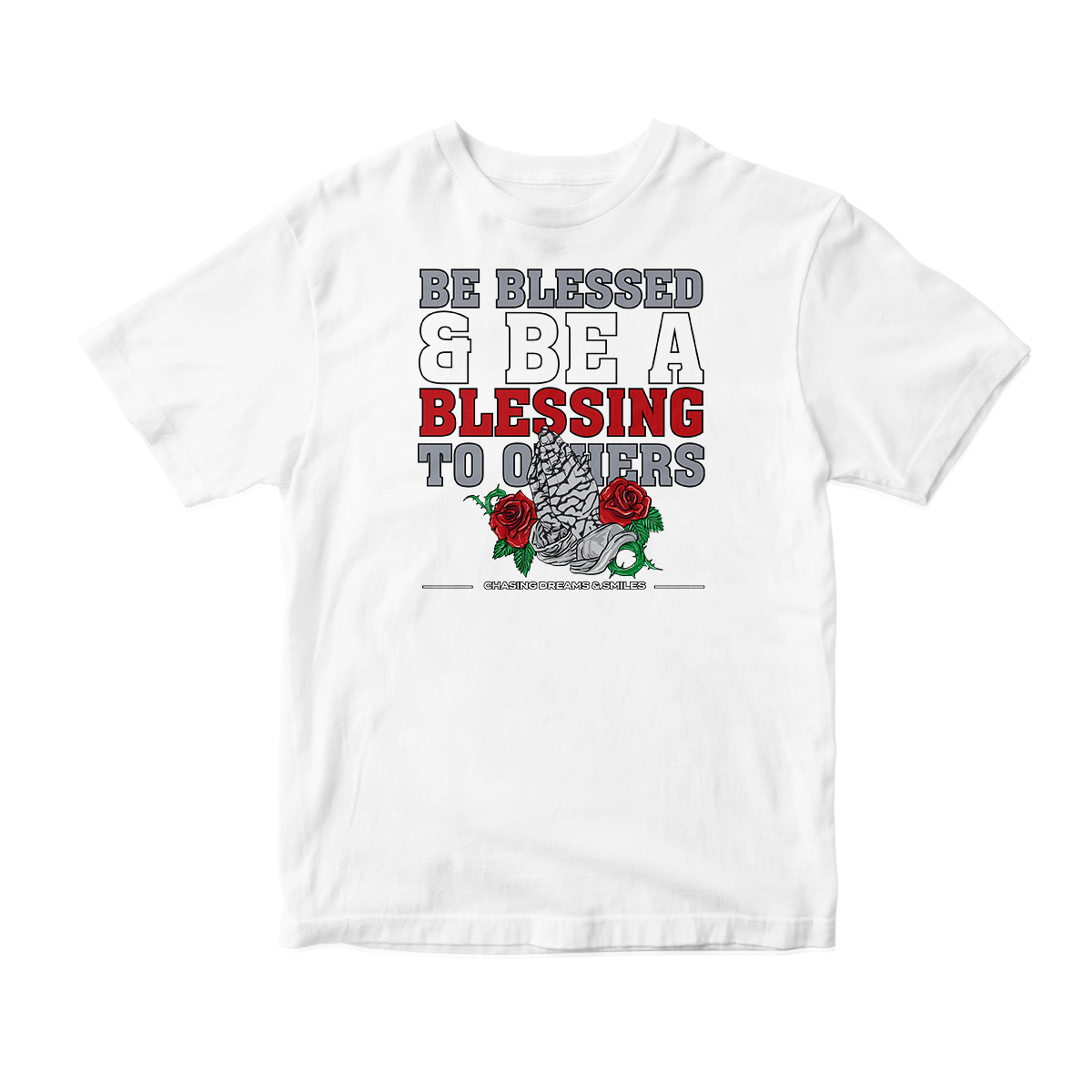 'Be Blessed' in Red Cement CW Short Sleeve Tee