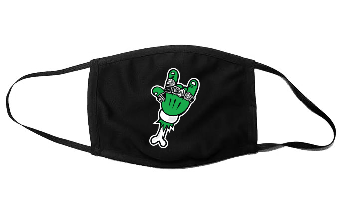 'Big Rings' Custom Graphic Face Mask To Match Air Jordan 13 Lucky Green
