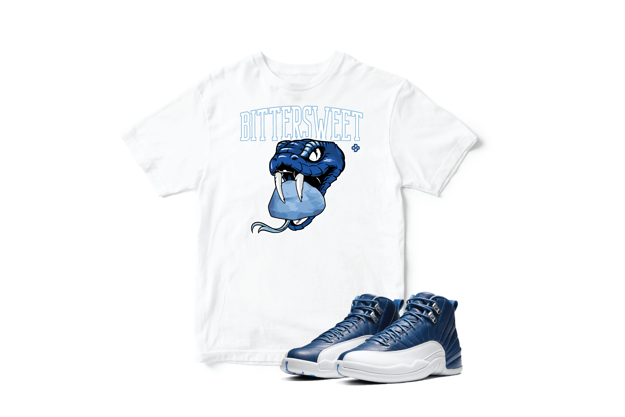 'Bittersweet' Custom Graphic Short Sleeve T-Shirt To Match Air Jordan 12 Indigo