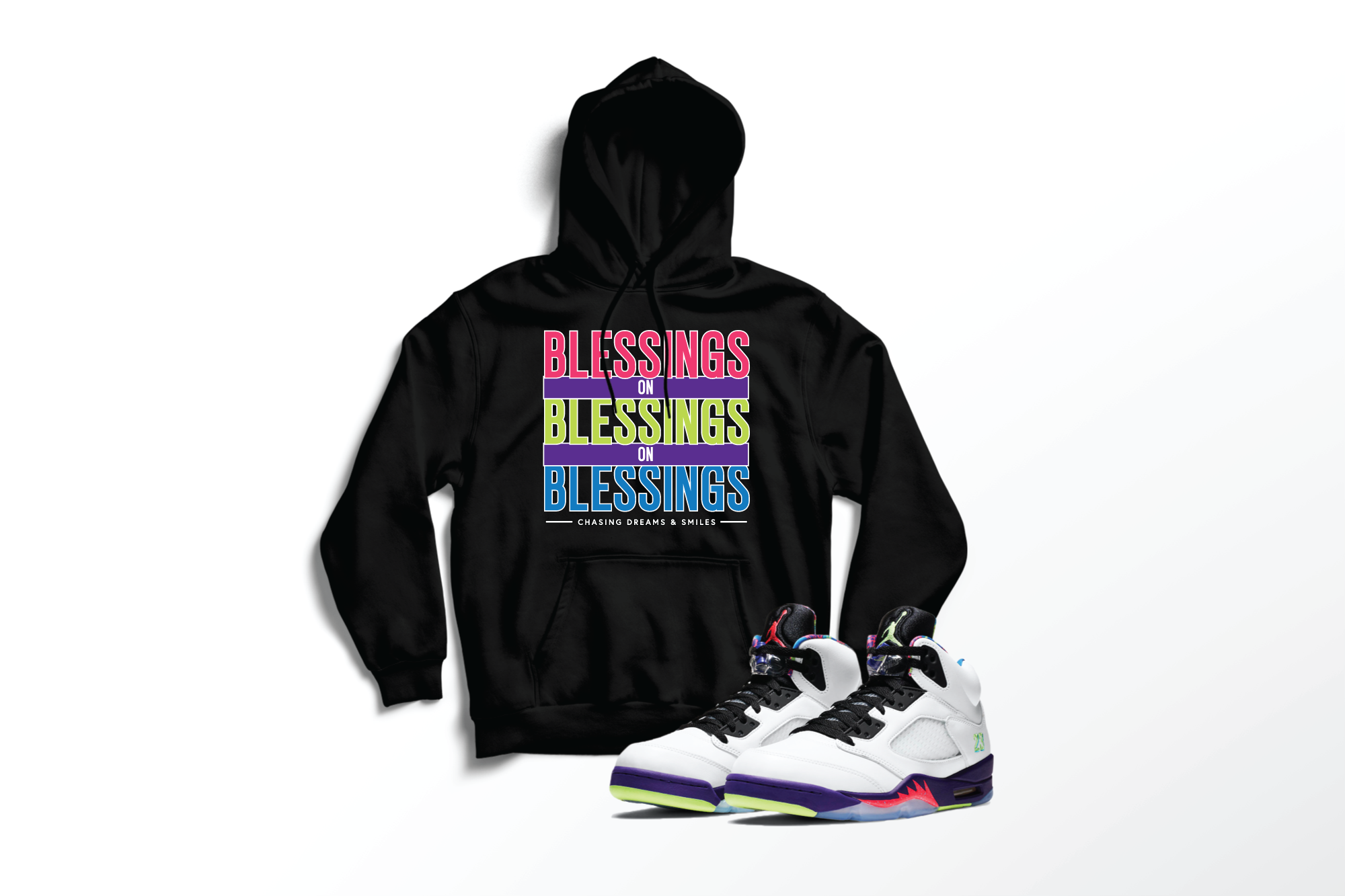 'Blessings On Blessings' in Ghost Green CW Unisex Pullover Hoodie