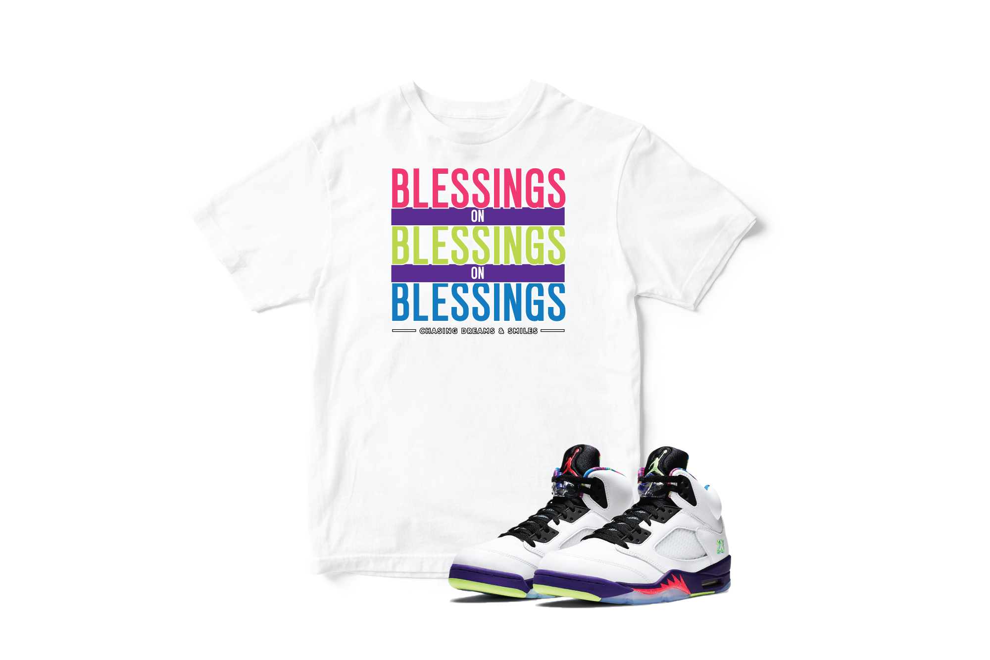 'Blessings On Blessings' in Ghost Green CW Short Sleeve Tee