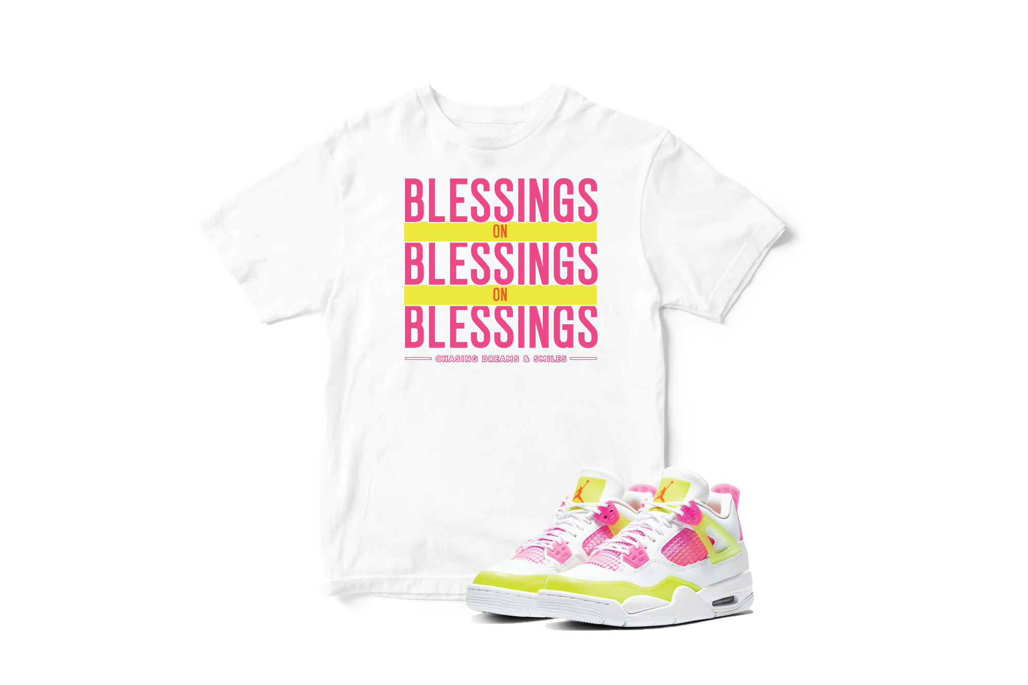 'Blessings On Blessings' in Lemon Venom CW Short Sleeve Tee