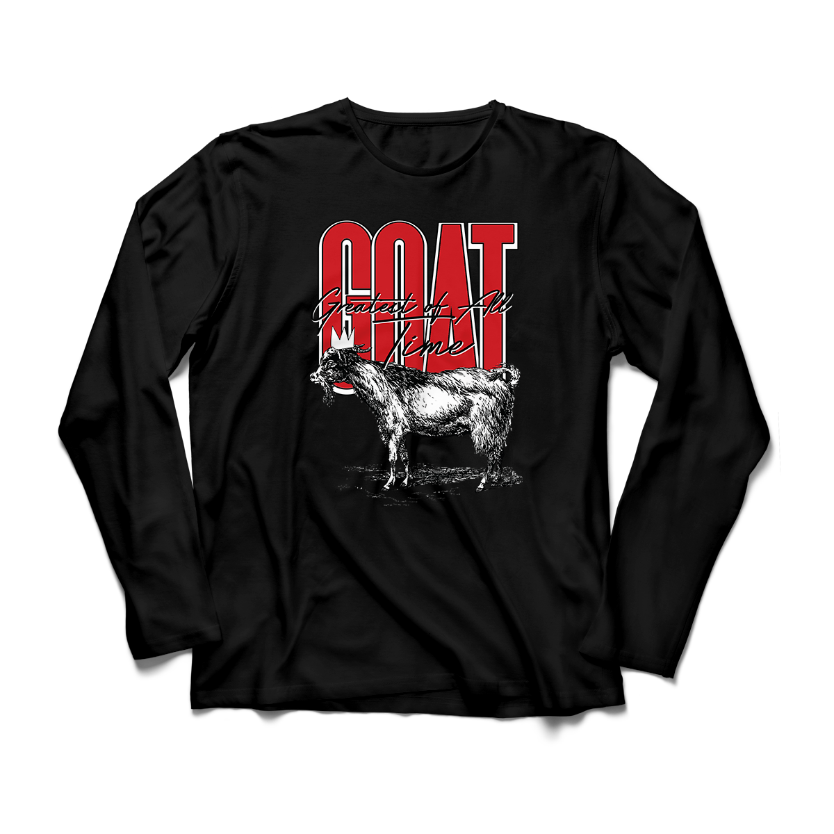 'Crown Goat' in Gym Red CW Men's Comfort Long Sleeve