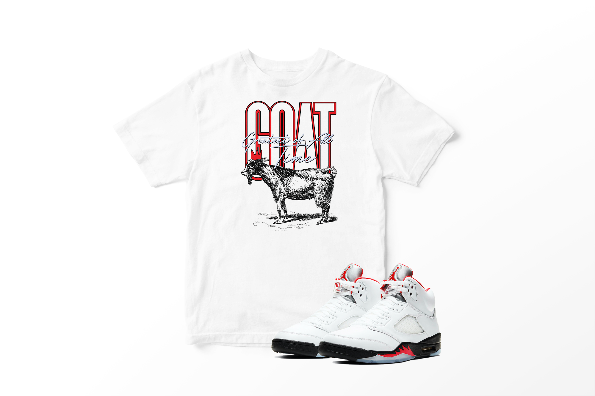 'Crown Goat' in Fire Red CW Short Sleeve Tee