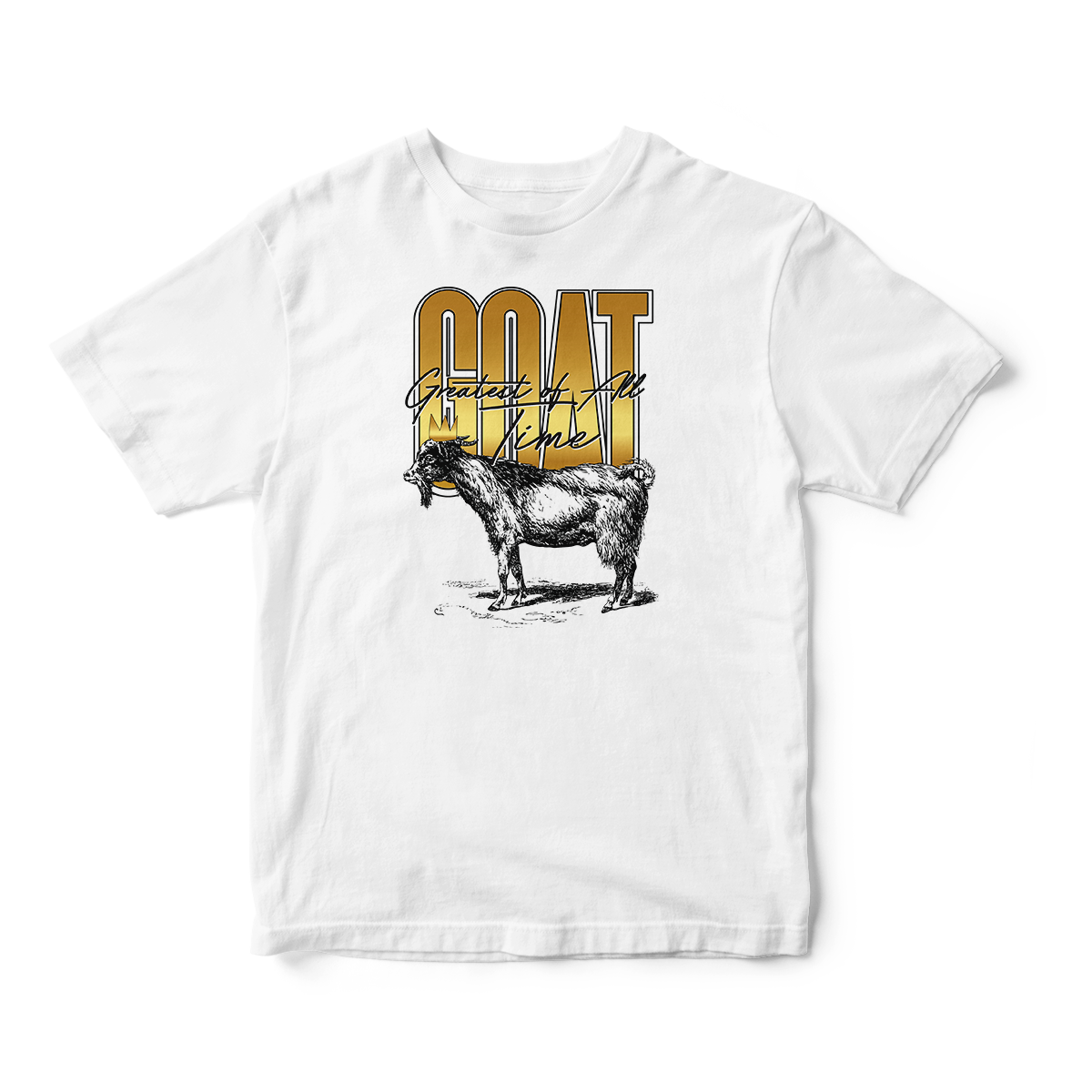 Crown Goat in Gold Short Sleeve Tee