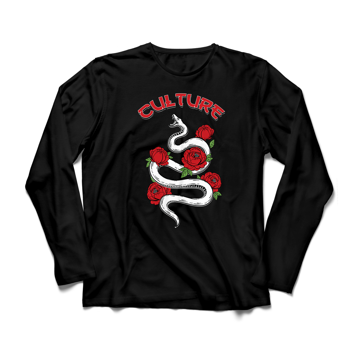 'Culture Snake' in Gym Red CW Men's Comfort Long Sleeve