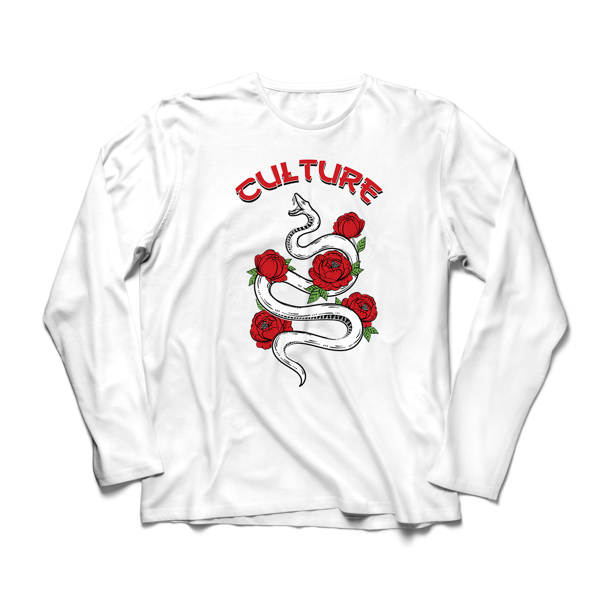 'Culture Snake' in Gym Red CW Men's Comfort Long Sleeve