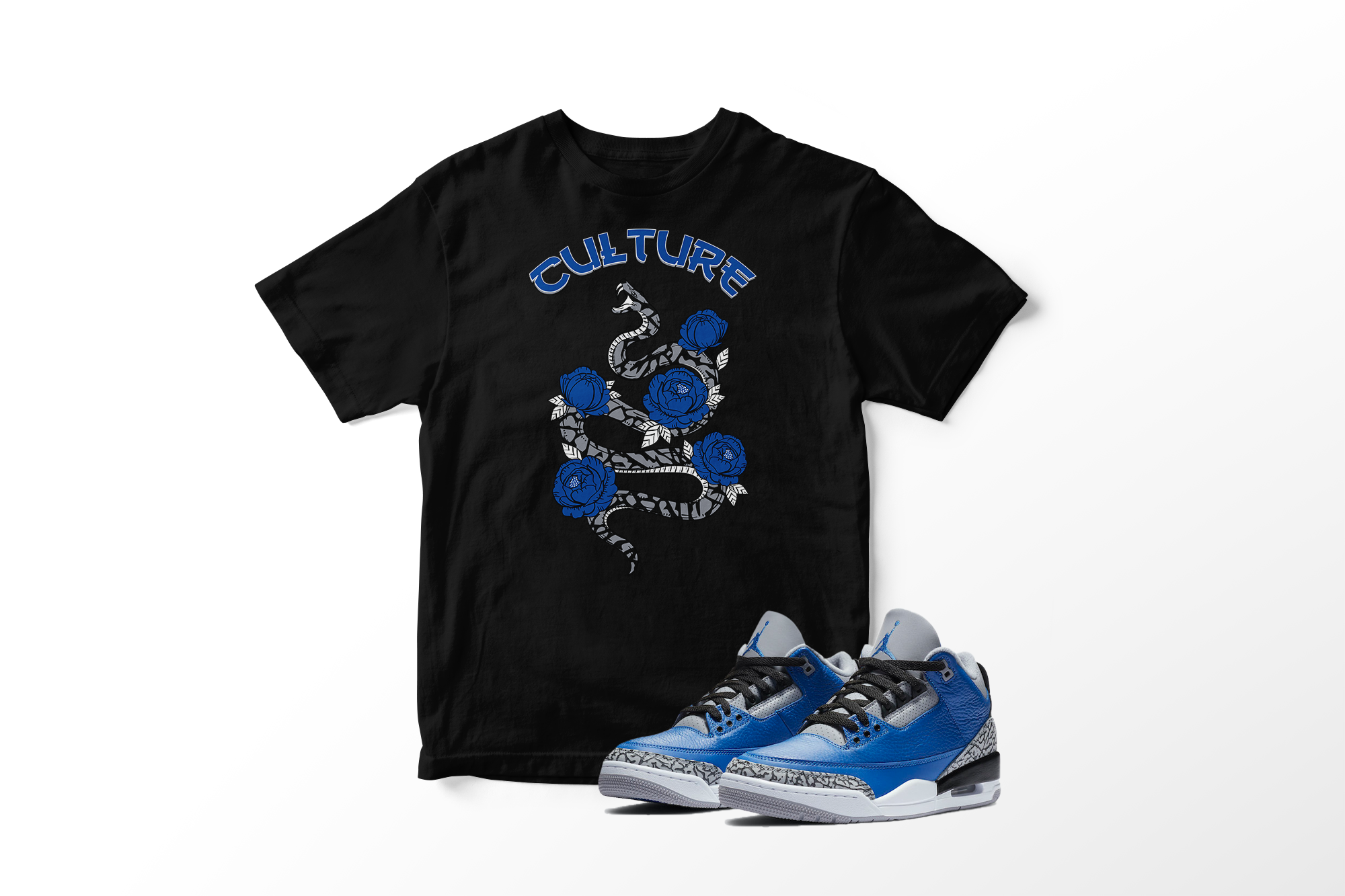 'Culture Snake' in Royal CW Short Sleeve Tee