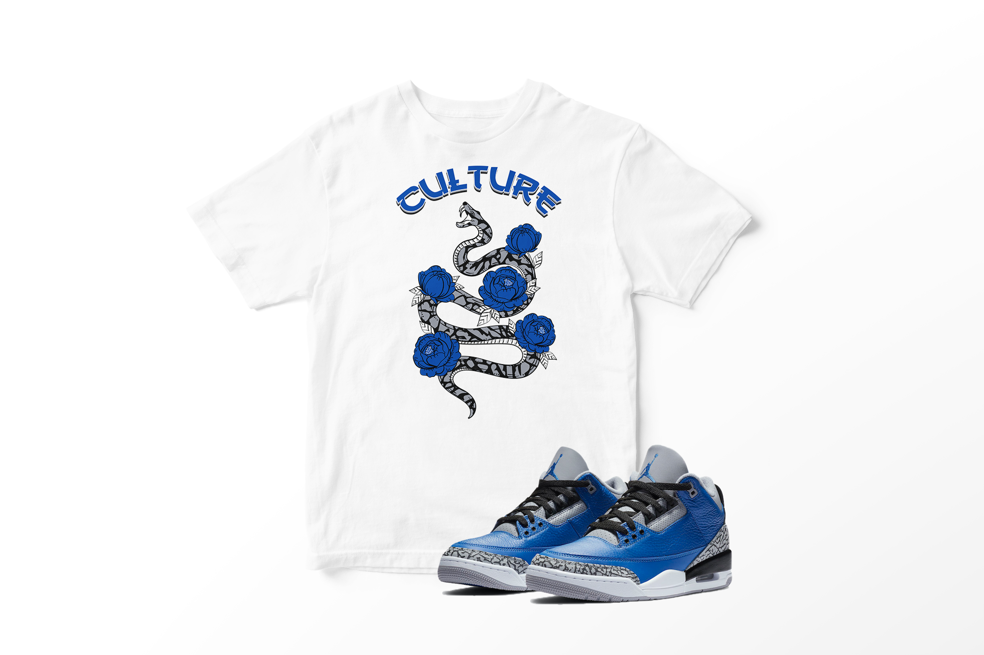 'Culture Snake' in Royal CW Short Sleeve Tee