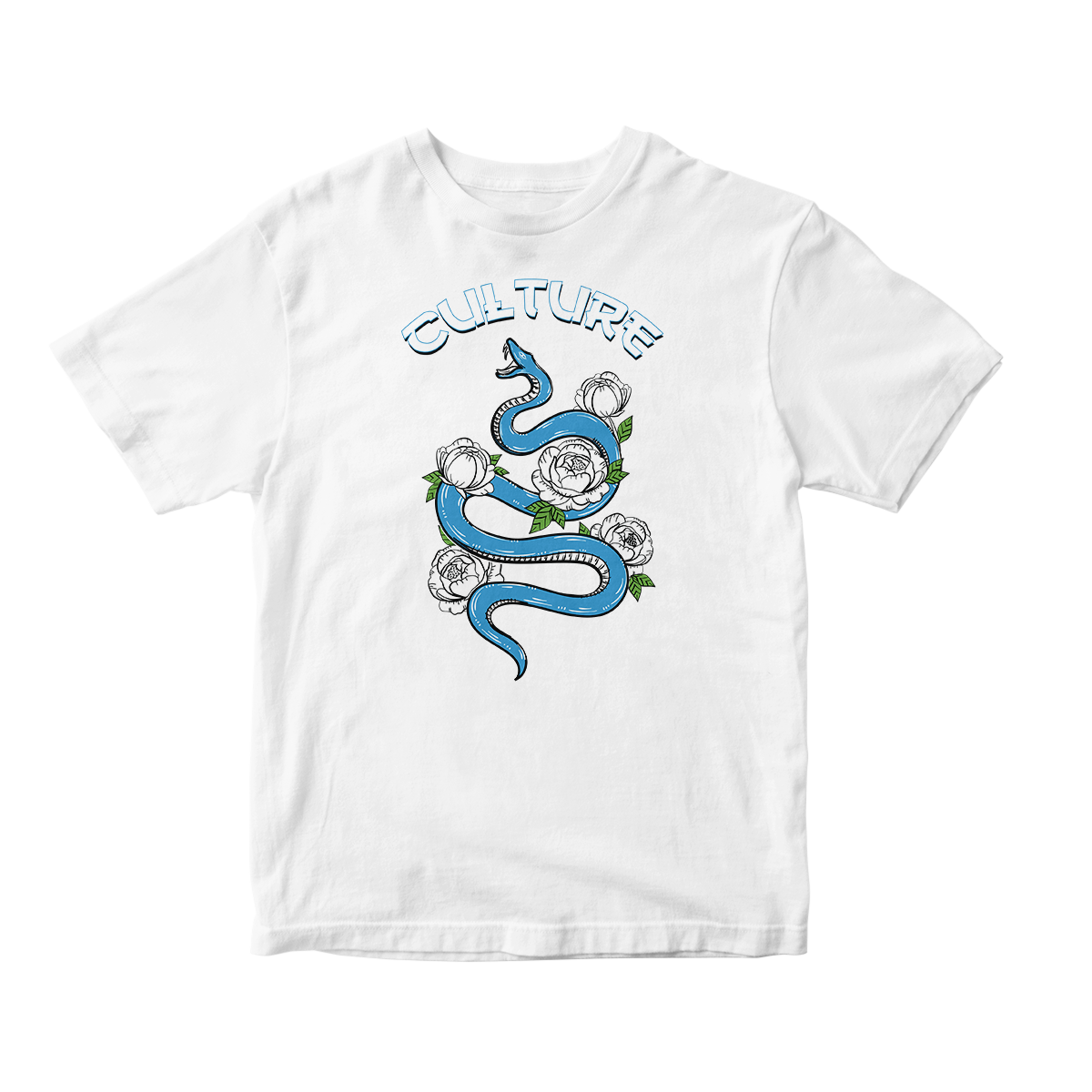 'Culture Snake' in Powder Blue CW Short Sleeve Tee