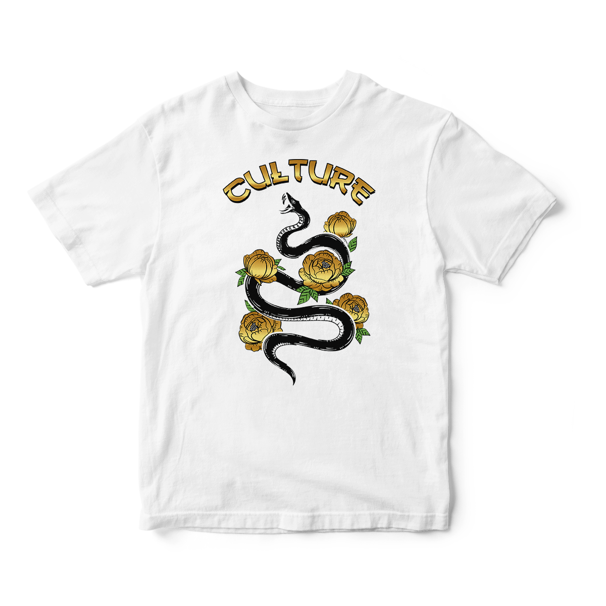 Culture Snake in Gold Short Sleeve Tee