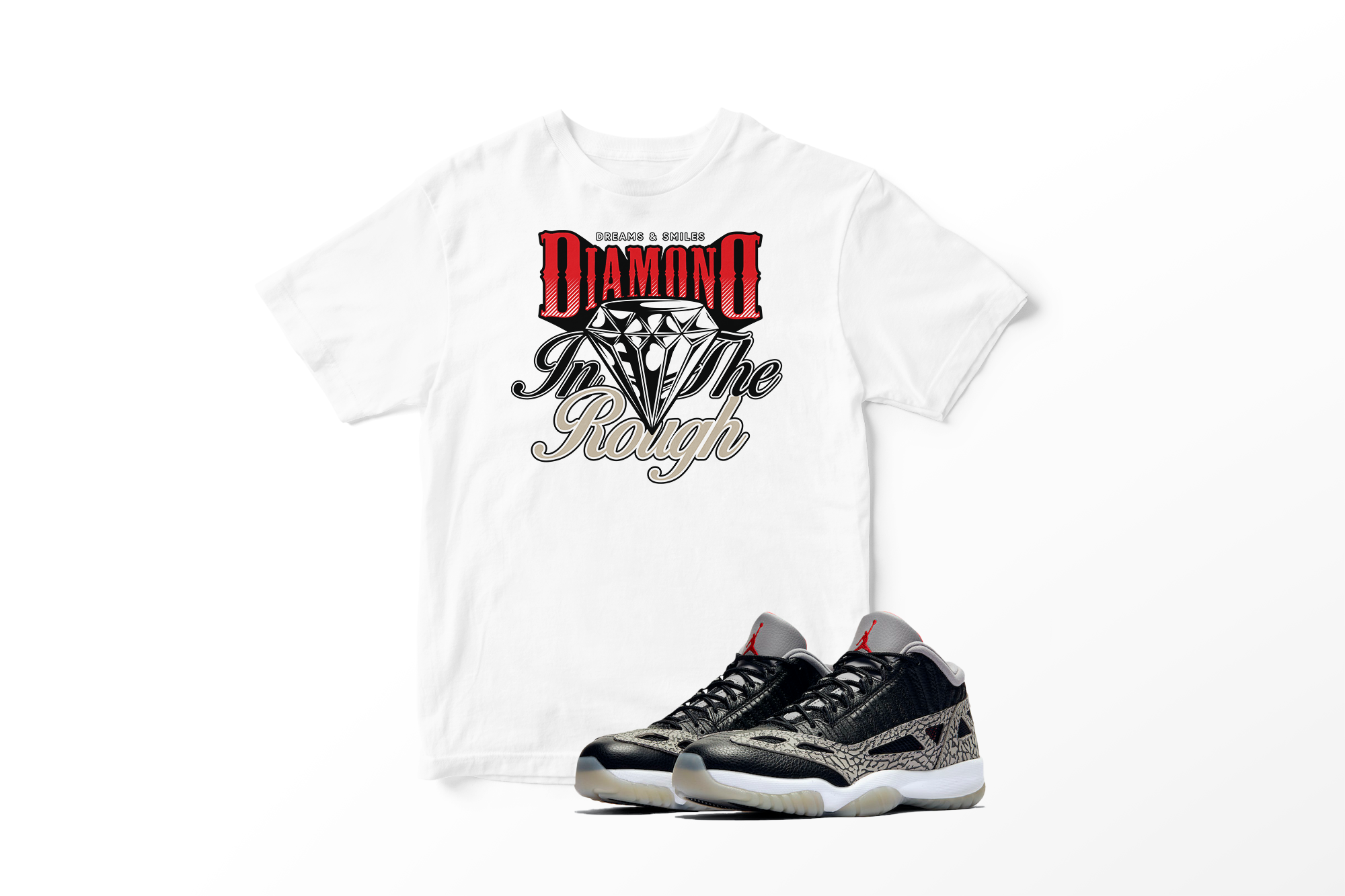 'Diamond In The Rough' in Black Cement CW Short Sleeve Tee