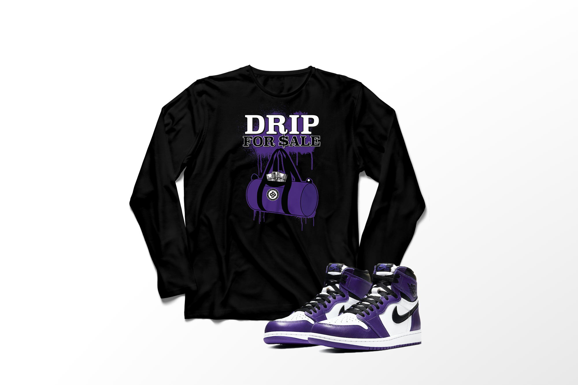 'Drip For Sale' in Court Purple CW Men's Comfort Long Sleeve