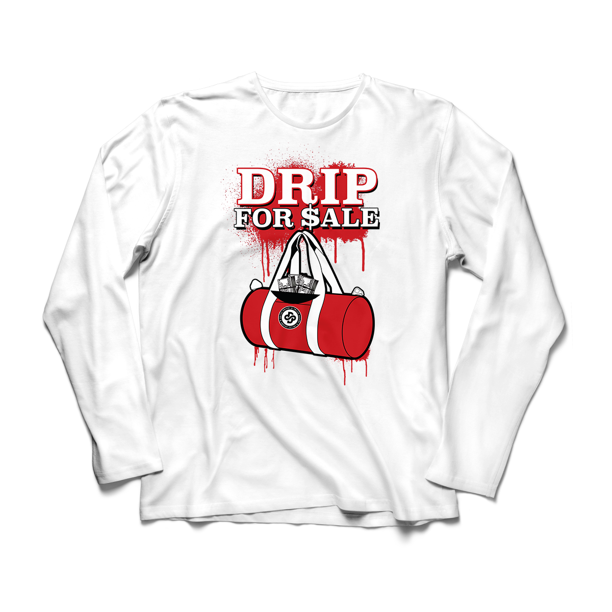 'Drip For Sale' in Gym Red CW Men's Comfort Long Sleeve