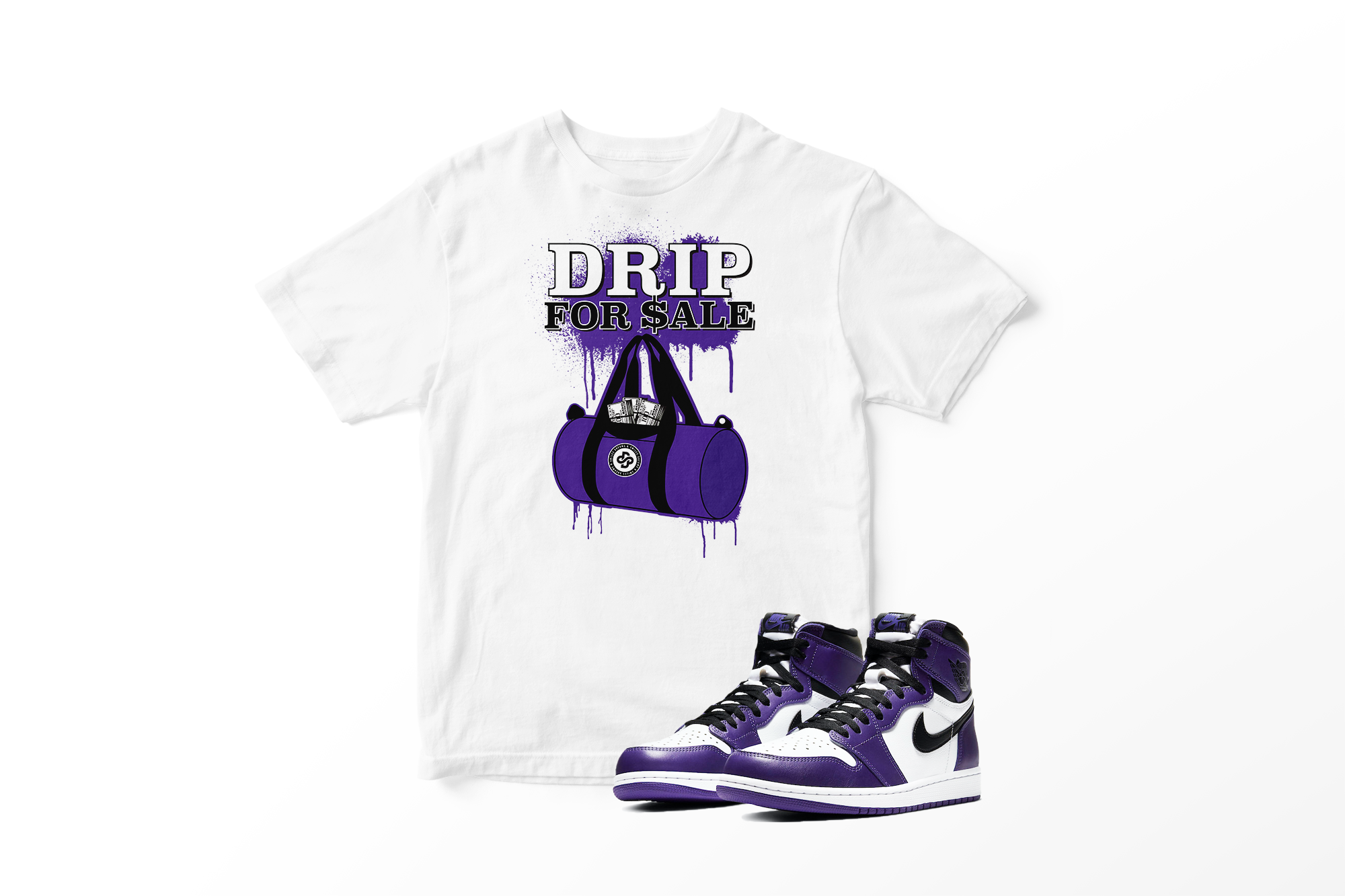 'Drip For Sale' in Court Purple CW Short Sleeve Tee