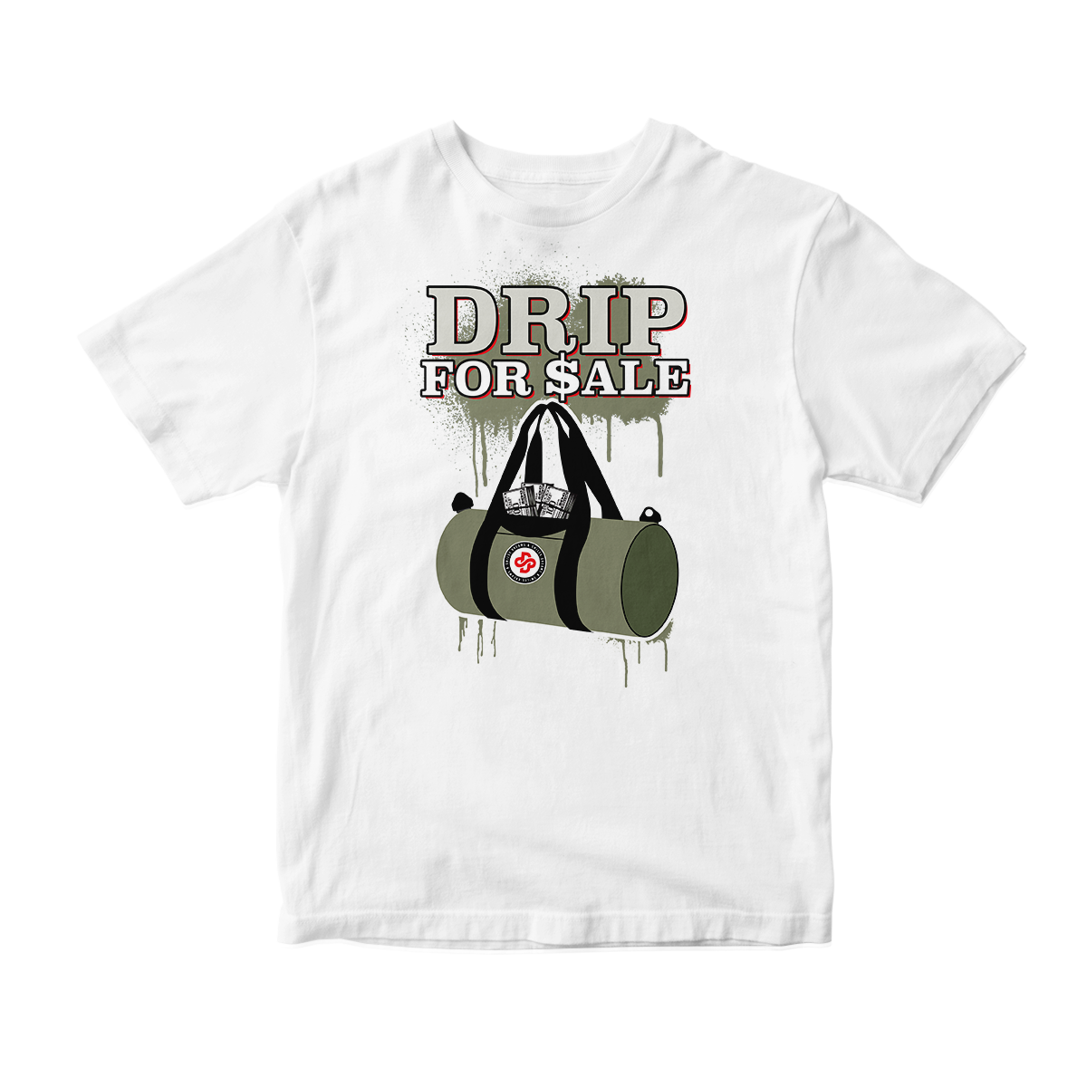 'Drip For Sale' in Medium Olive CW Short Sleeve Tee