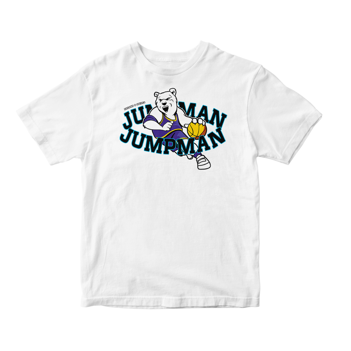 Jumpman Bear in White Aqua CW Short Sleeve Tee