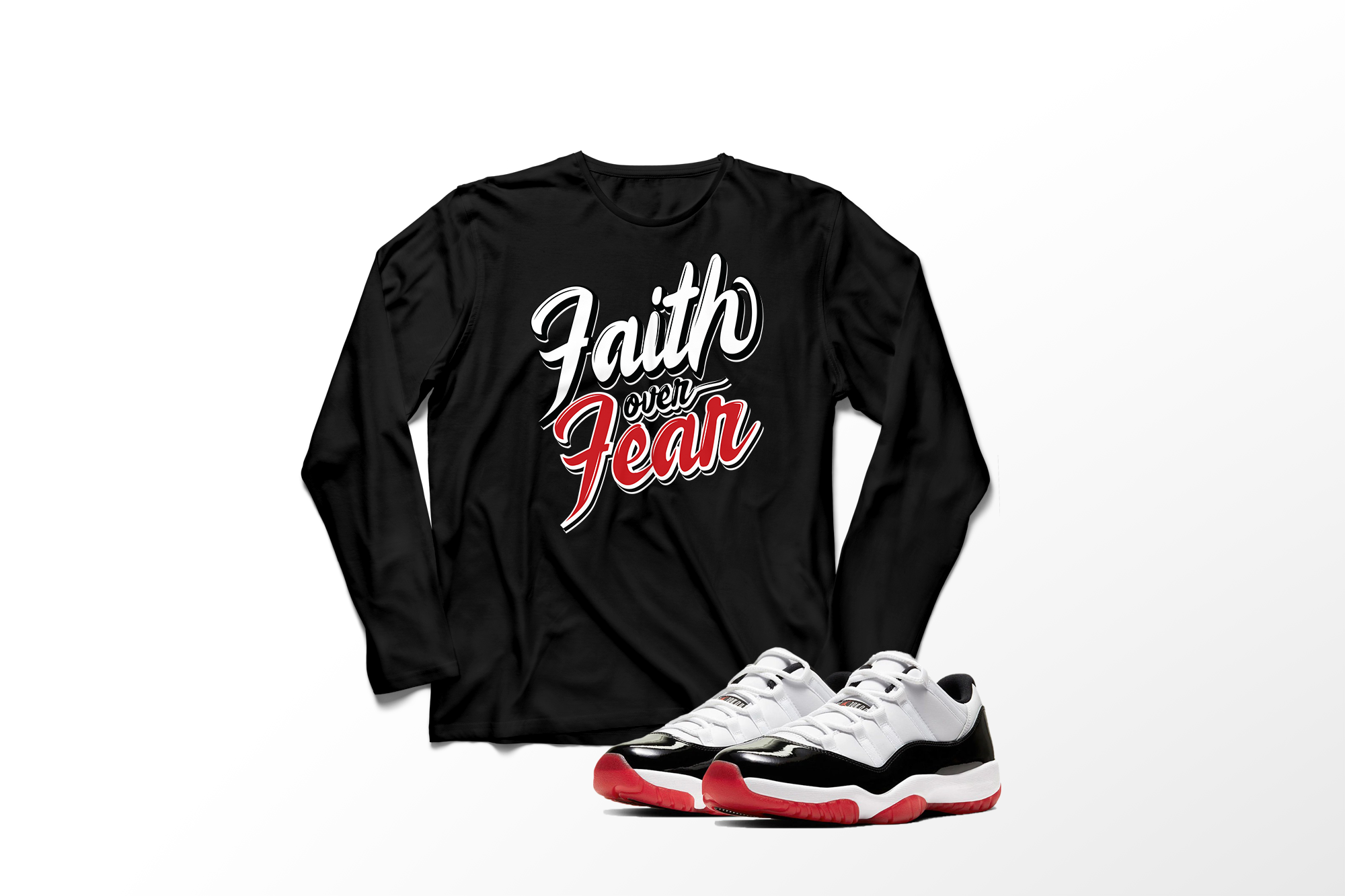 'Faith Over Fear' in Concord Bred CW Men's Comfort Long Sleeve