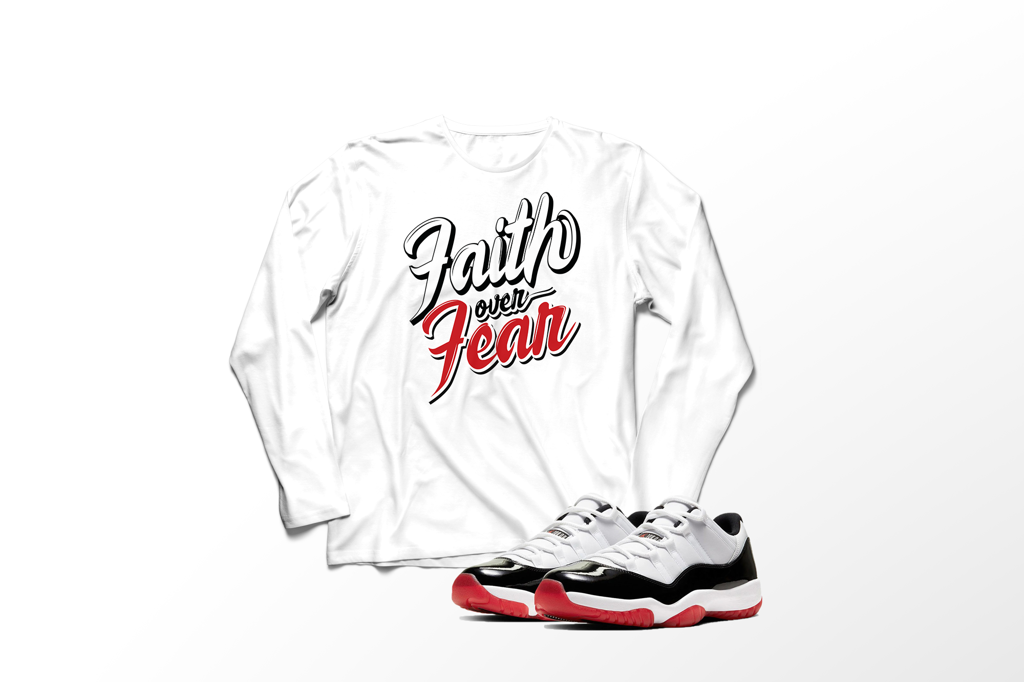 'Faith Over Fear' in Concord Bred CW Men's Comfort Long Sleeve