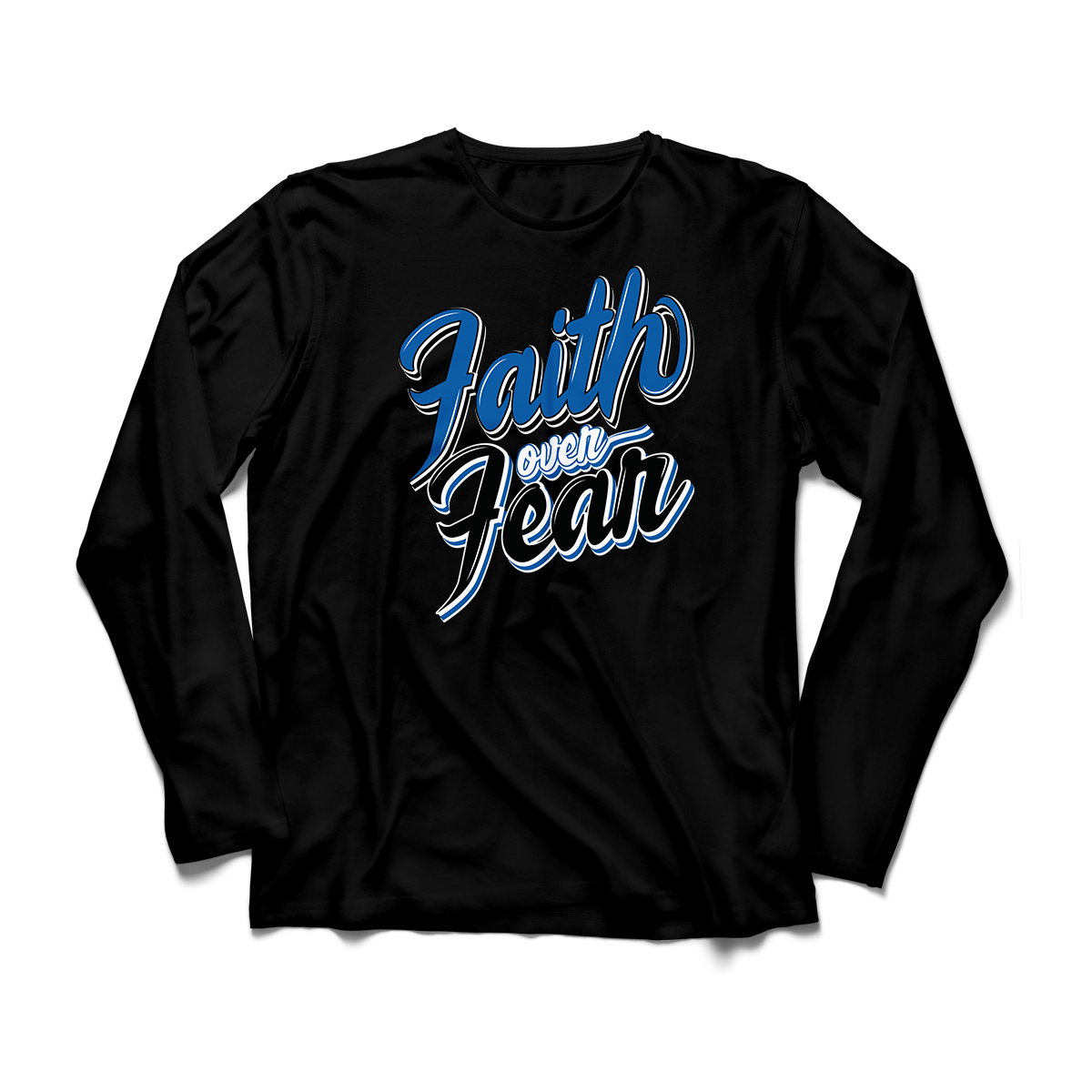 'Faith Over Fear' in Game Royal CW Men's Comfort Long Sleeve