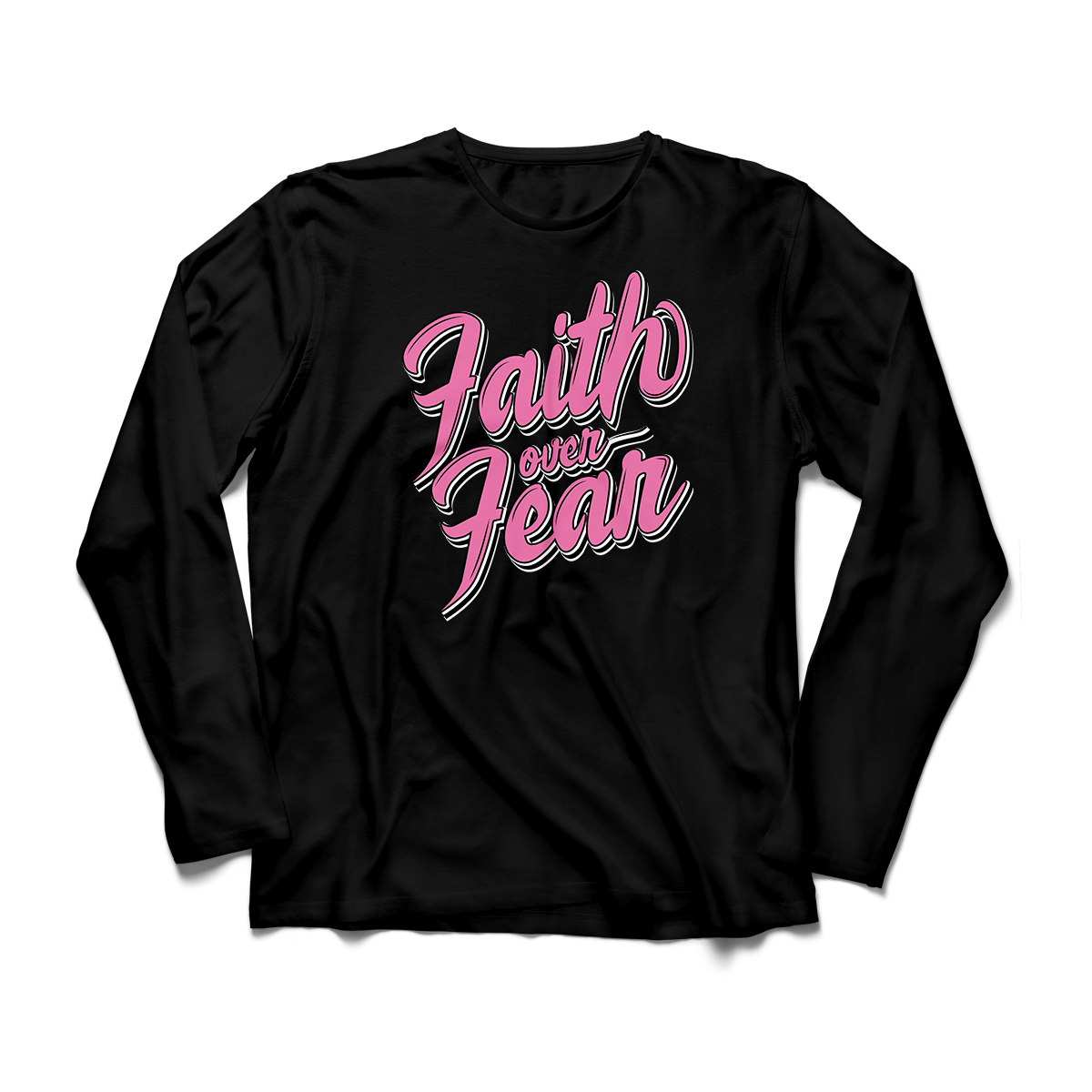 'Faith Over Fear' in Pink Snakeskin CW Comfort Long Sleeve