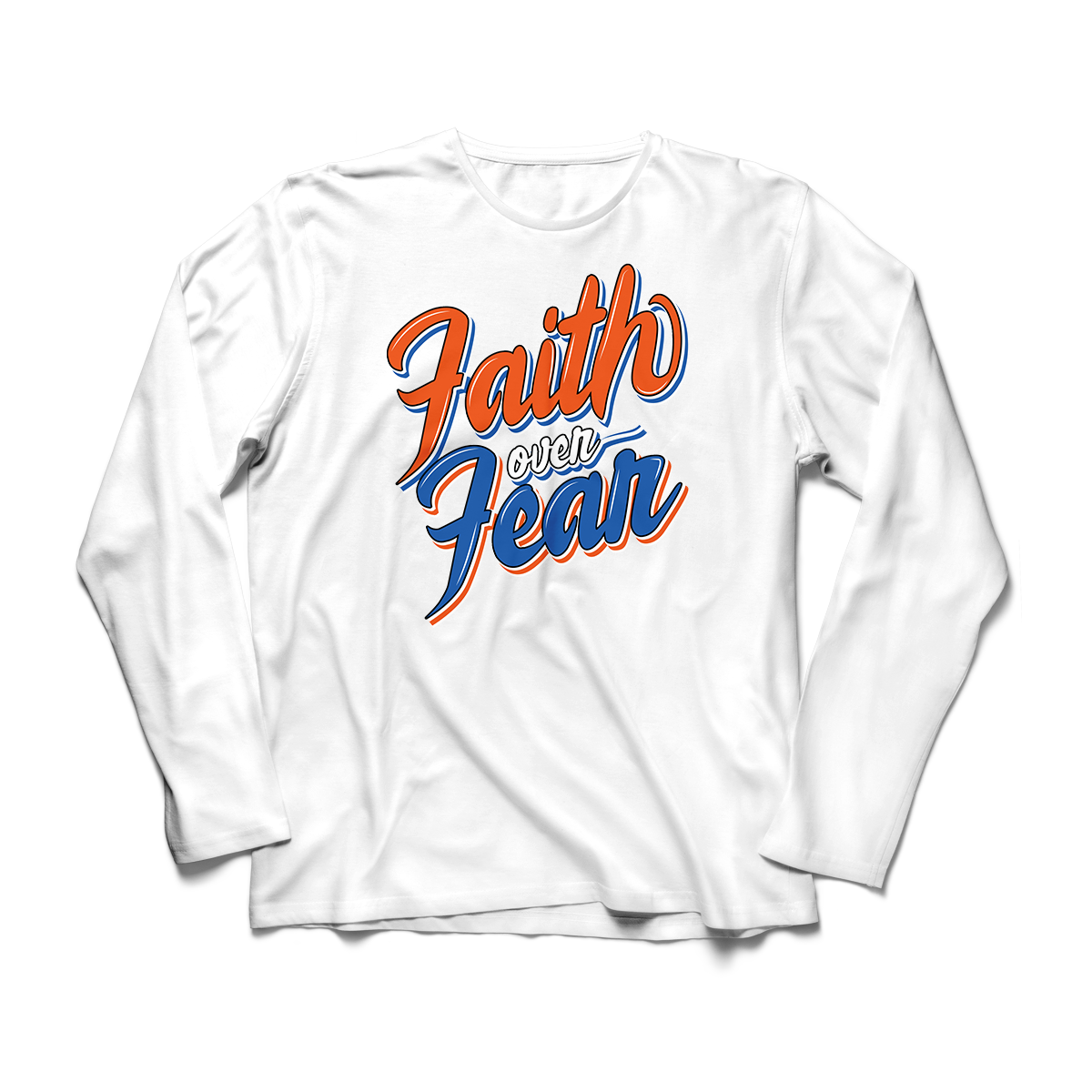 'Faith Over Fear' in Knicks CW Men's Comfort Long Sleeve