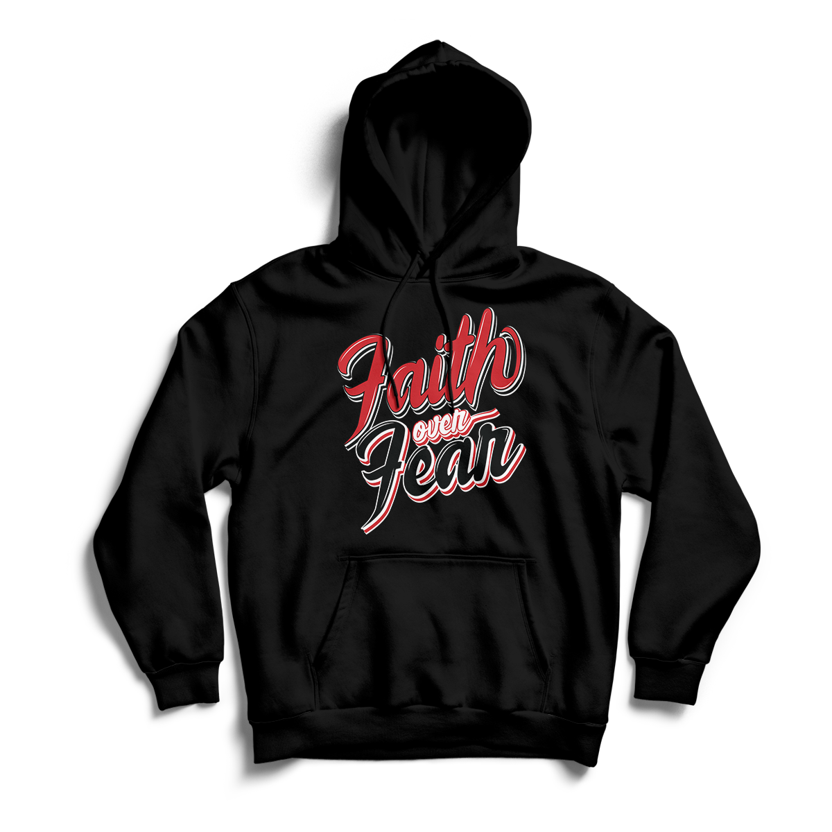 'Faith Over Fear' in Gym Red CW Unisex Pullover Hoodie