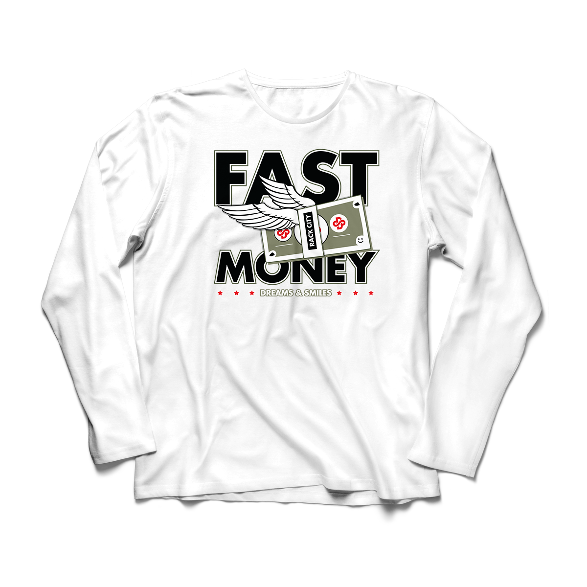 'Fast Money' in Medium Olive CW Men's Comfort Long Sleeve