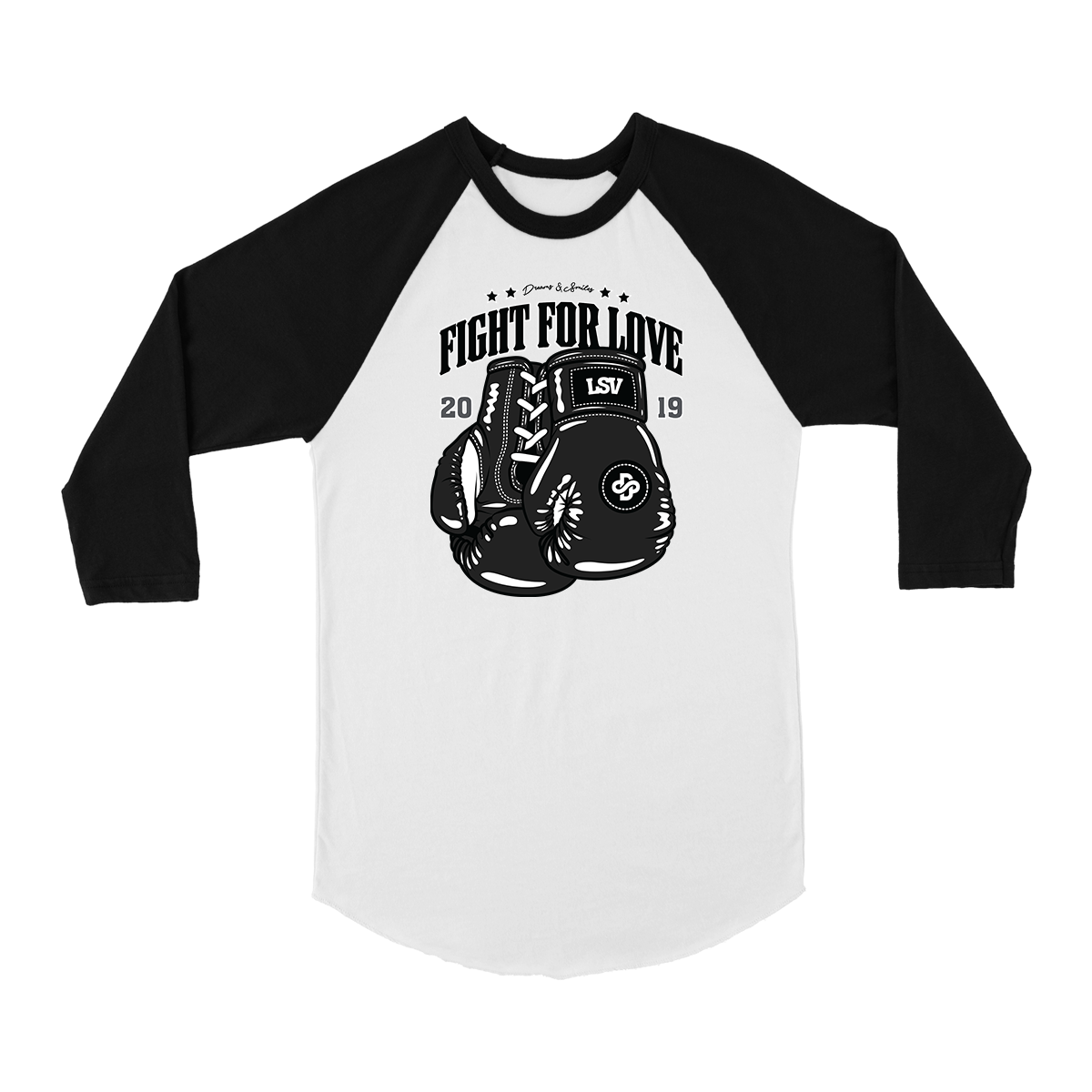 'Fight For Love' in Black Cat CW Comfort Baseball Tee