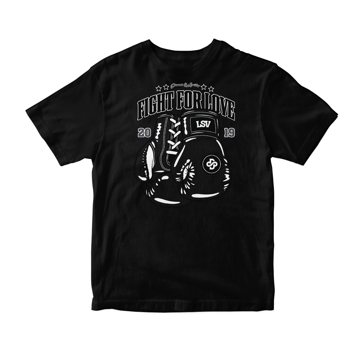 'Fight For Love' in Black Cat CW Short Sleeve Tee