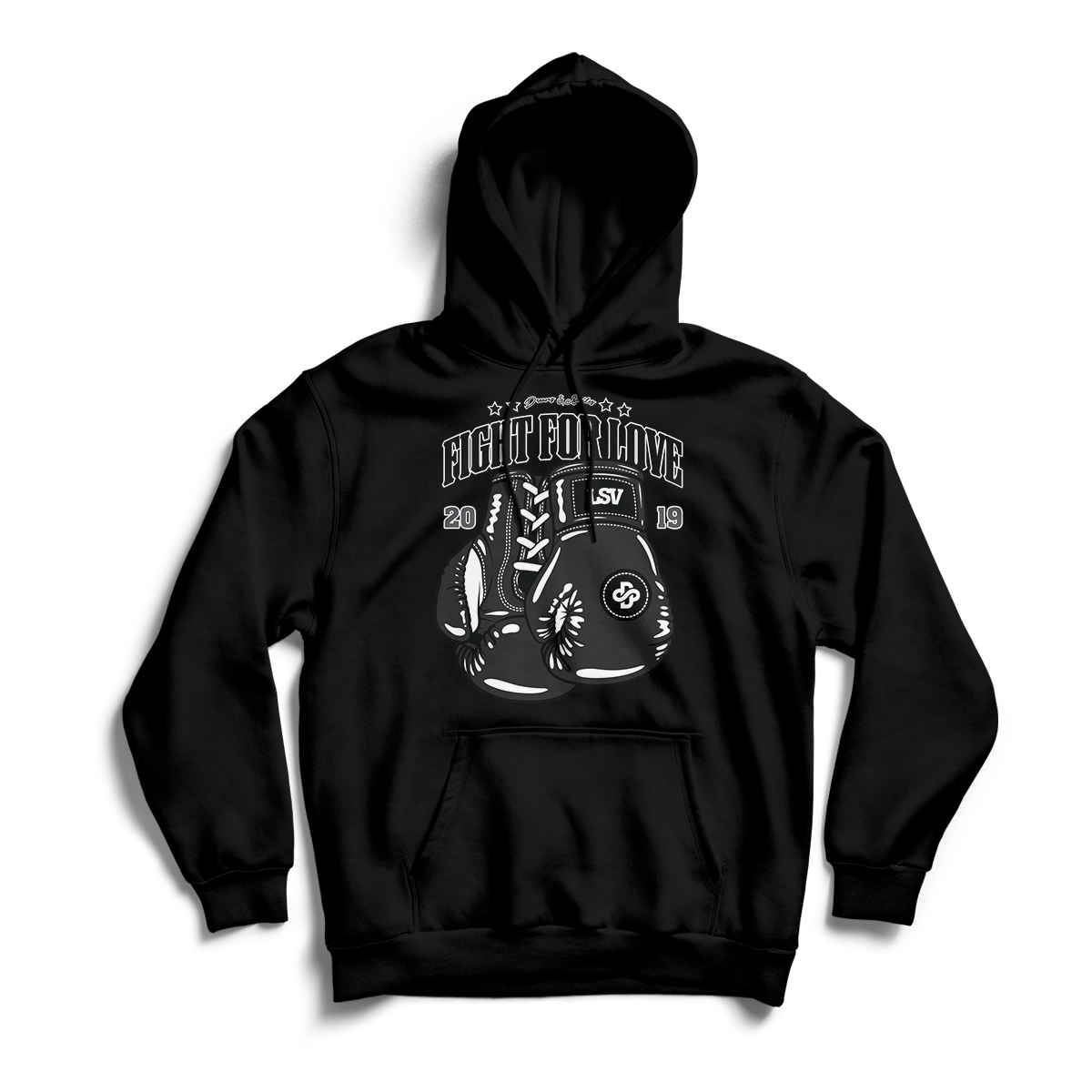 'Fight For Love' in Black Cat CW Unisex Pullover Hoodie
