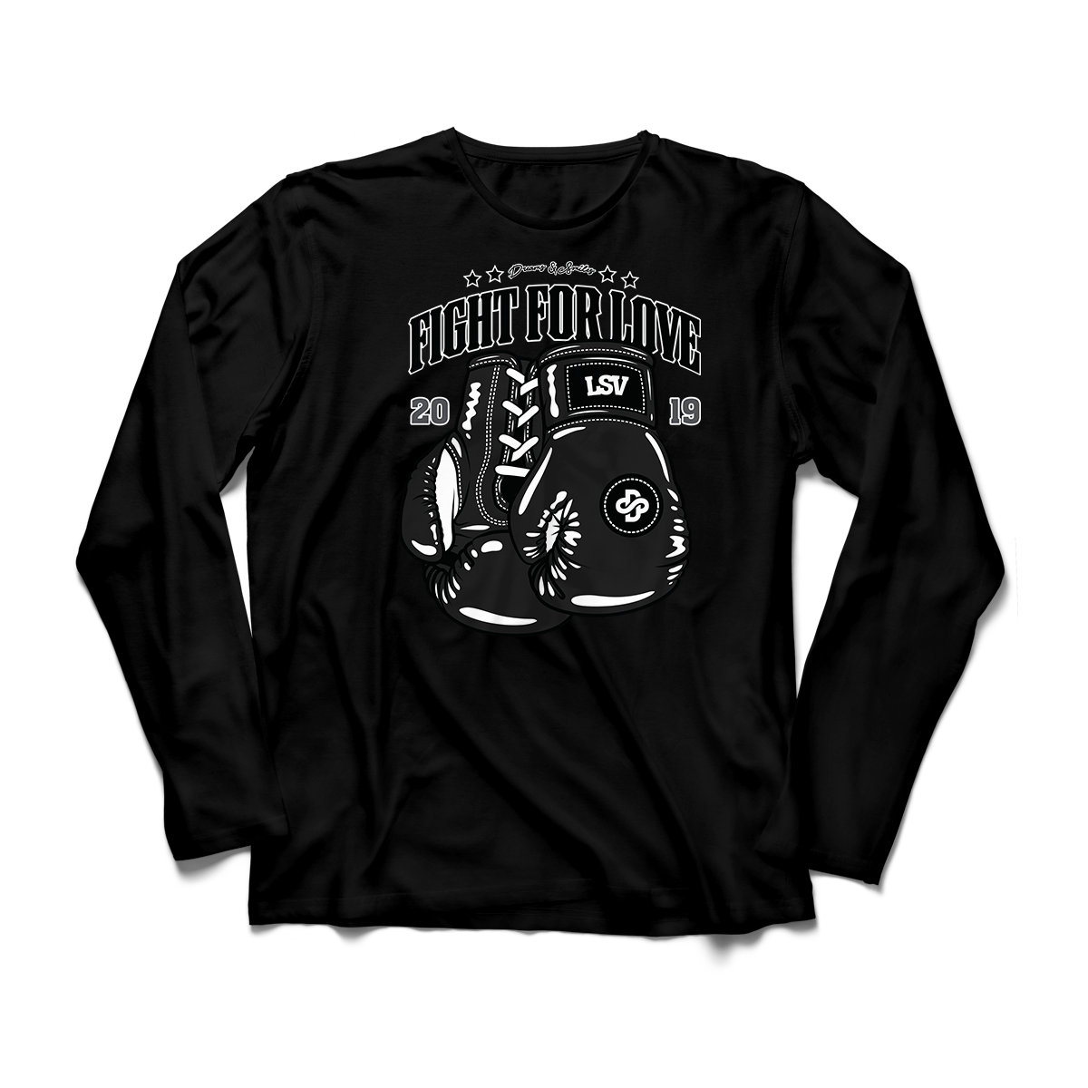'Fight For Love' in Black Cat CW Men's Comfort Long Sleeve
