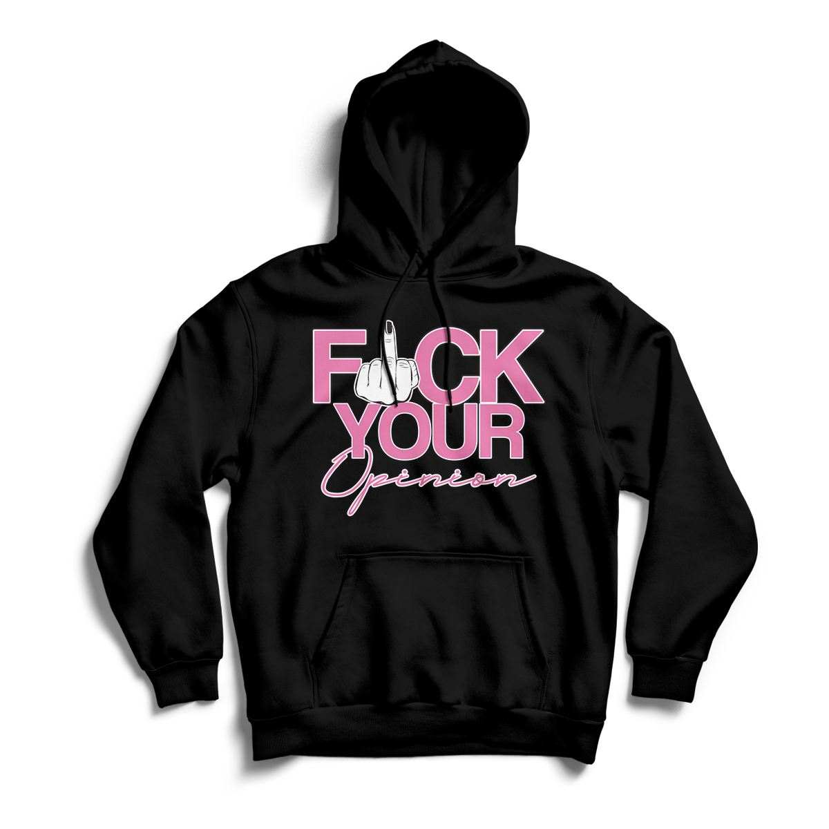 'F**K Your Opinion' in Pink Snakeskin CW Unisex Pullover Hoodie