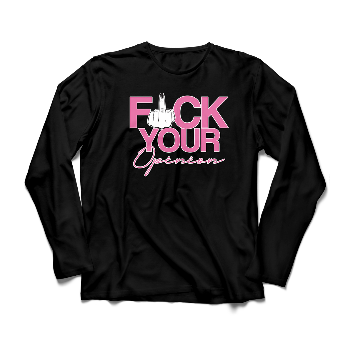 'F**K Your Opinion' in Pink Snakeskin CW Comfort Long Sleeve