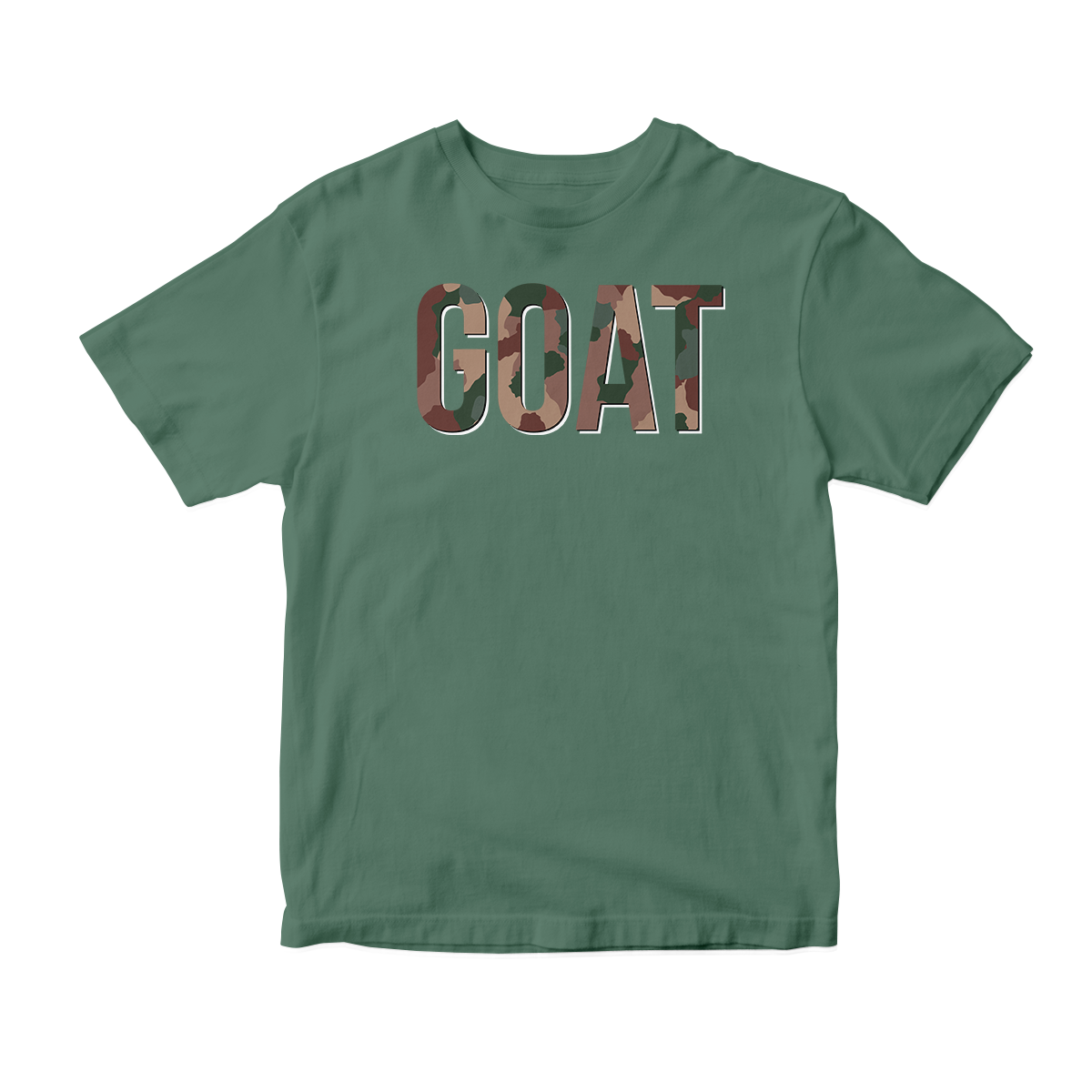 'GOAT' in Woodland CW Short Sleeve Tee