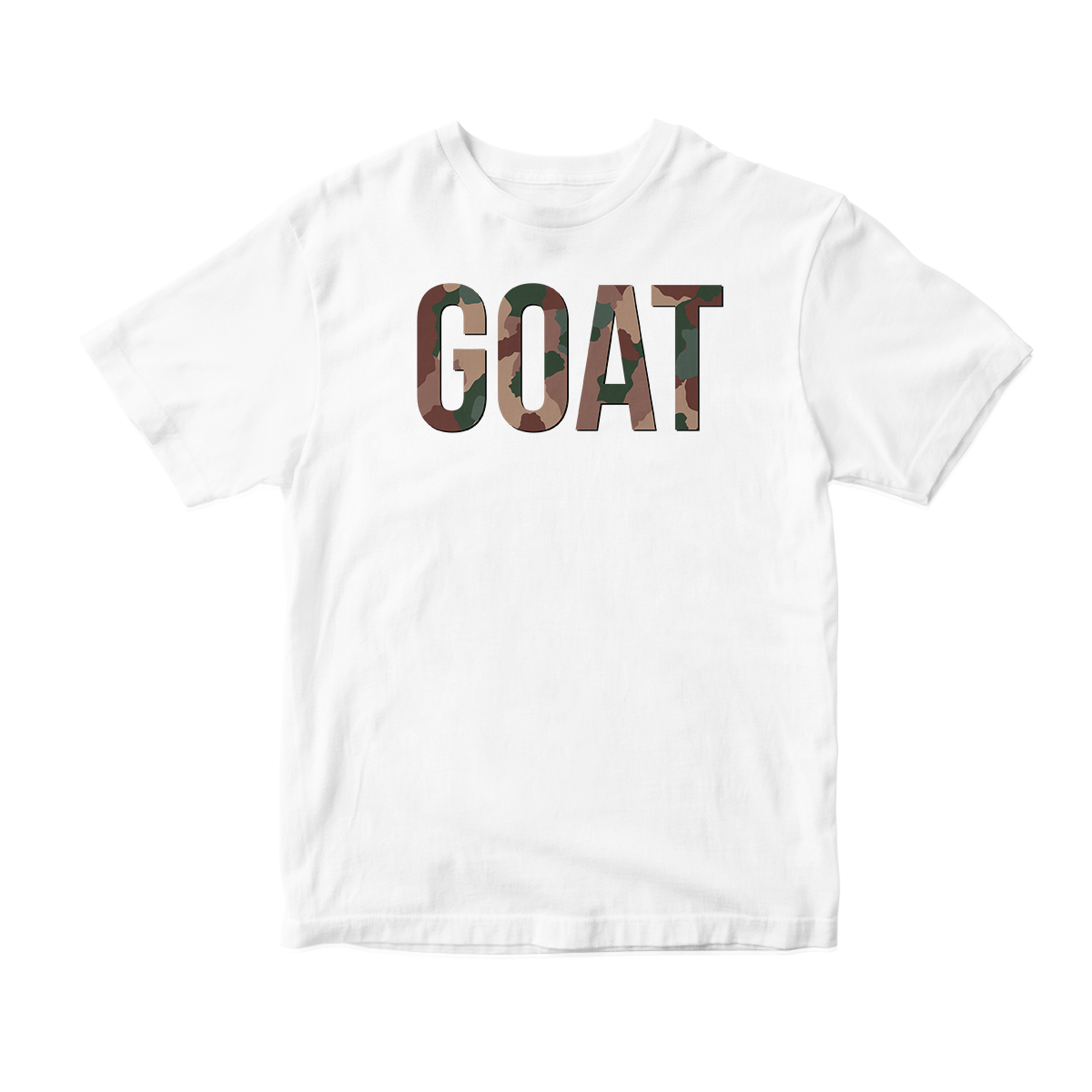 'GOAT' in Woodland CW Short Sleeve Tee