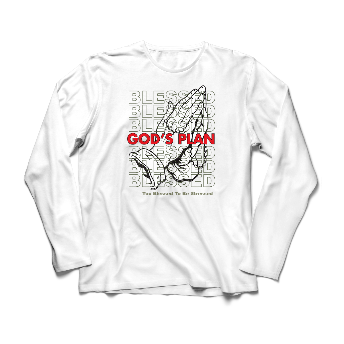 'God's Plan' in Medium Olive CW Men's Comfort Long Sleeve