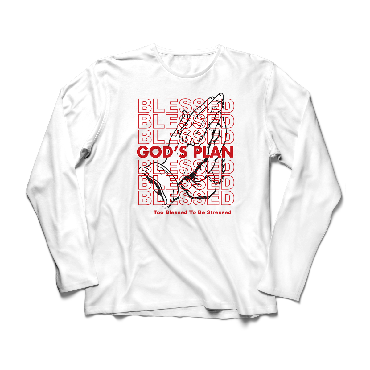 'God's Plan' in Gym Red CW Men's Comfort Long Sleeve