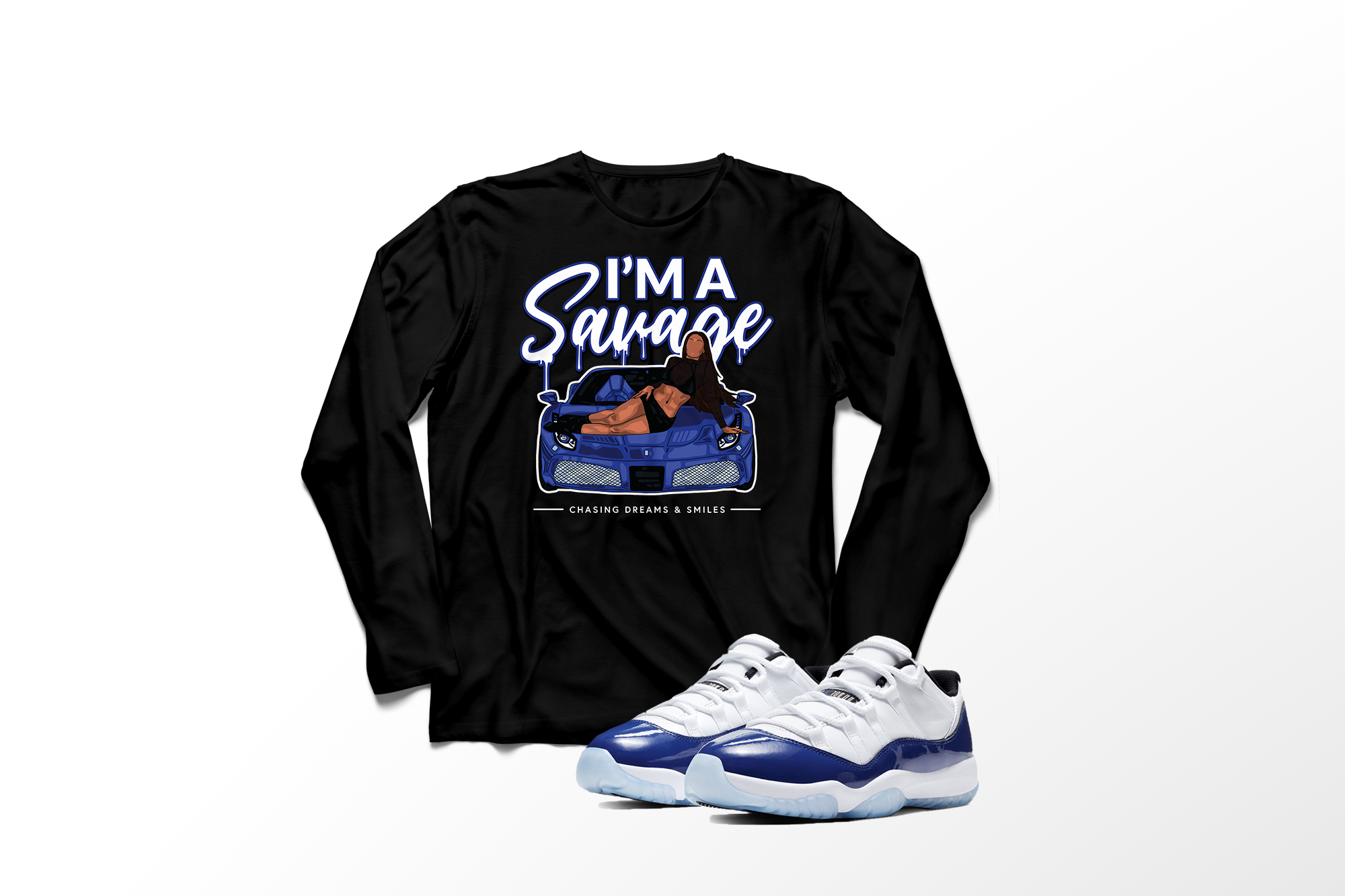 'I'm A Savage' in Concord Sketch CW Men's Comfort Long Sleeve