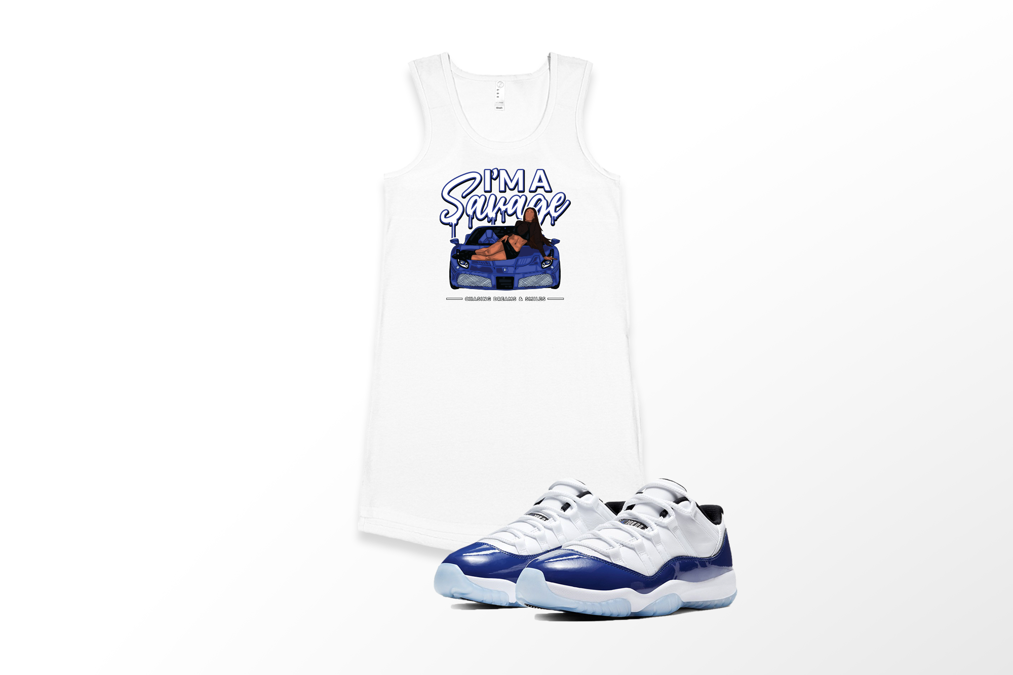 'I'm A Savage' in Concord Sketch CW Women's Tank Dress