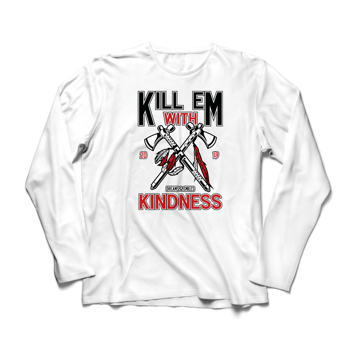 'Kill Em With Kindness' in Bred 11 CW Men's Comfort Long Sleeve