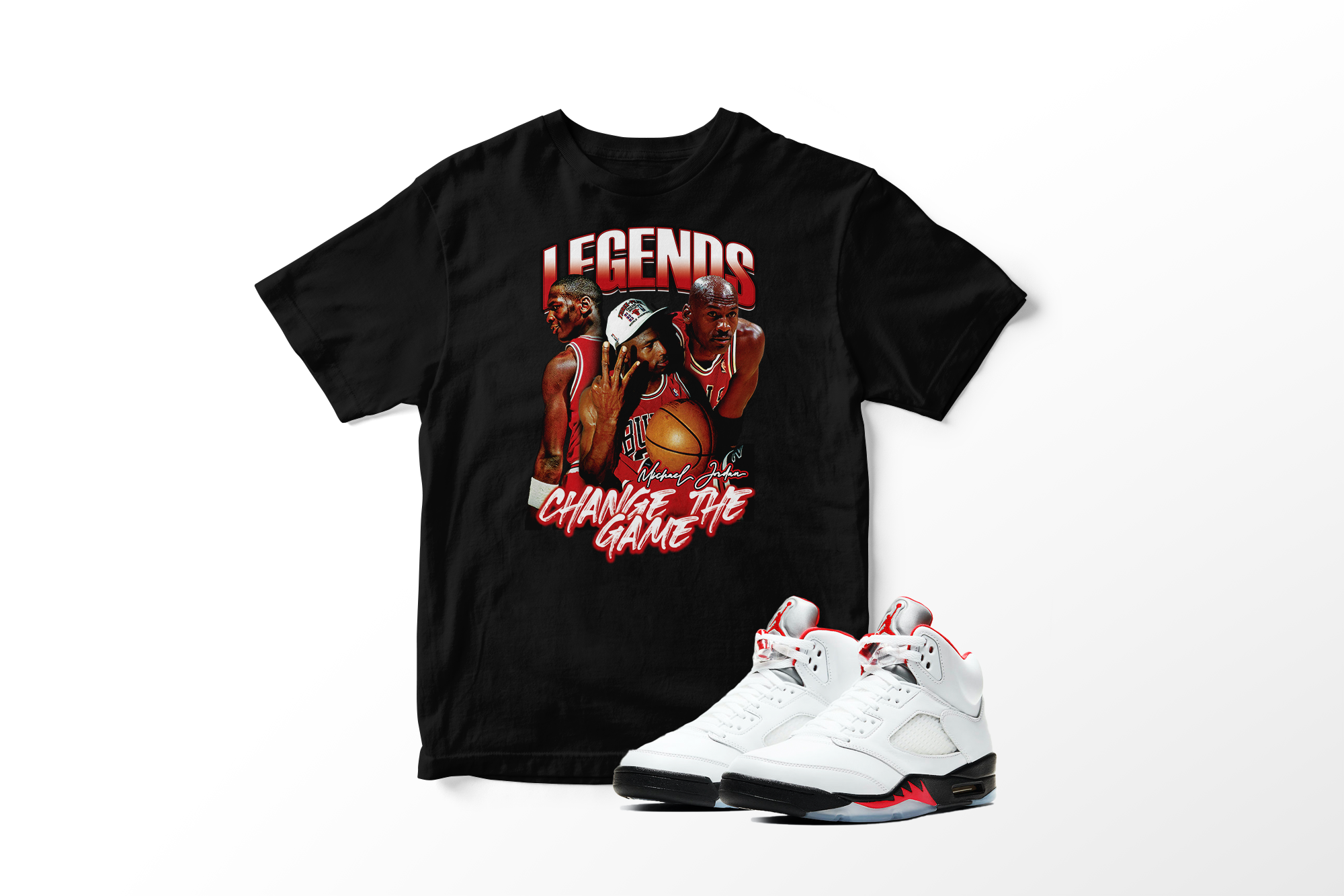 'Legends Change The Game' in Fire Red CW Short Sleeve Tee