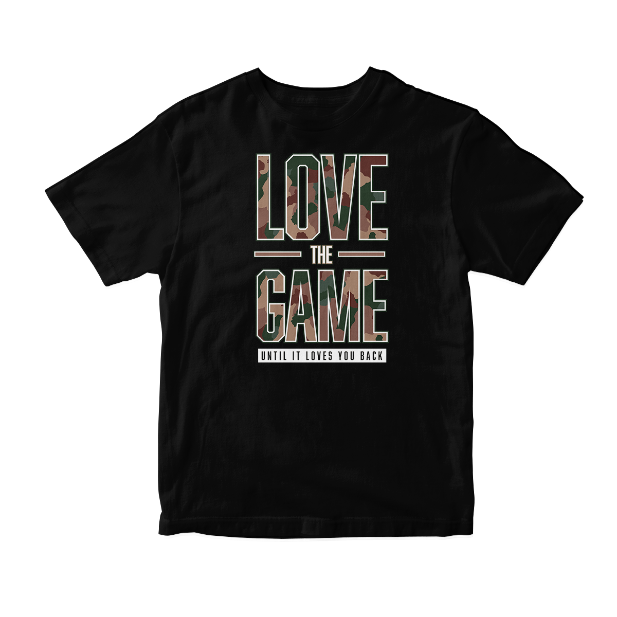 'Love The Game' in Woodland CW Short Sleeve Tee