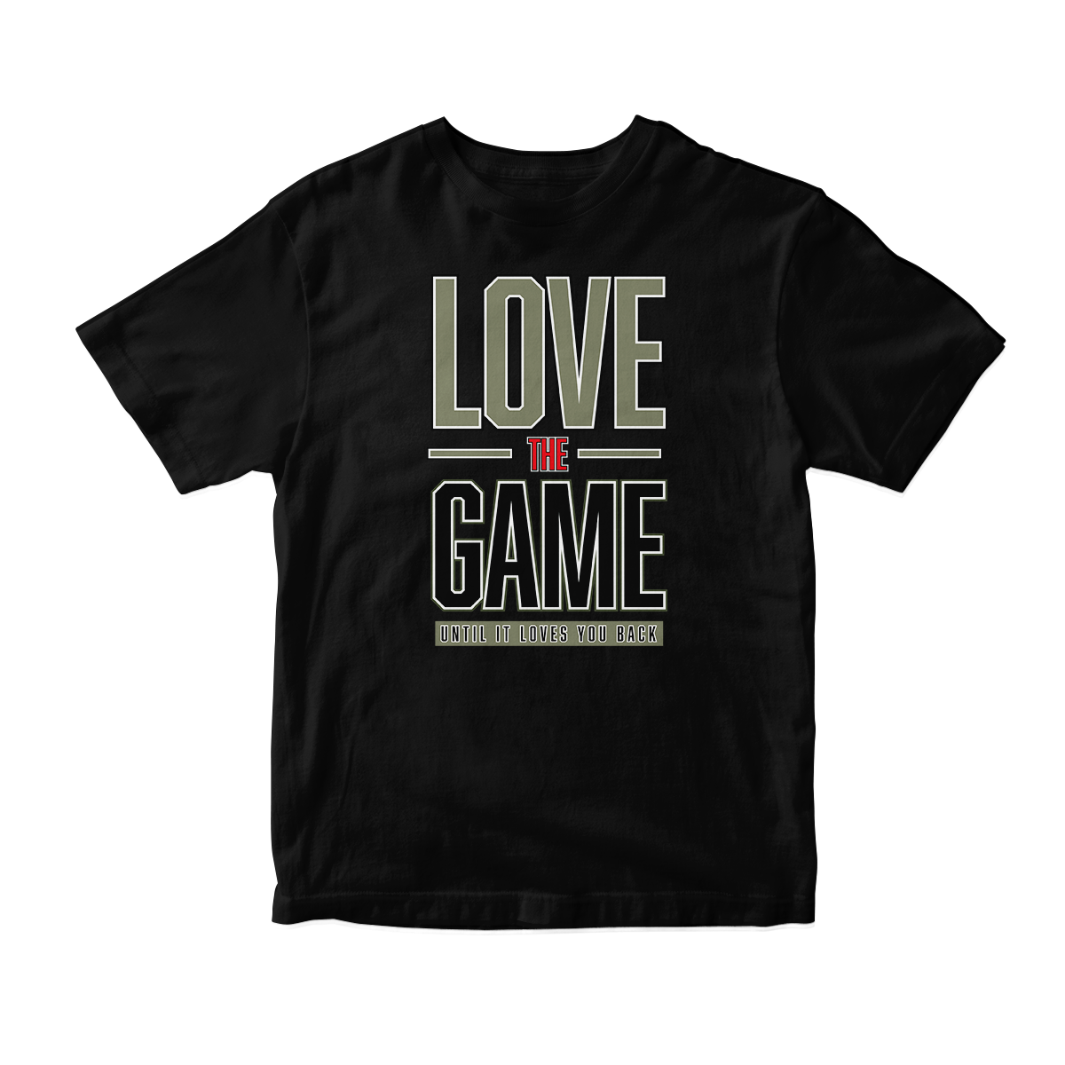 'Love The Game' in Medium Olive CW Short Sleeve Tee